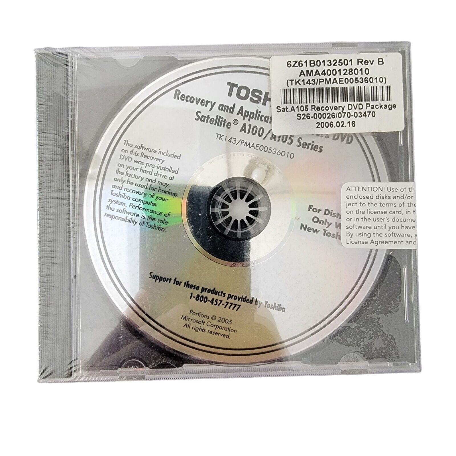 Toshiba Satellite A100/ A105 Recovery and Applications / Drives DVD Windows XP