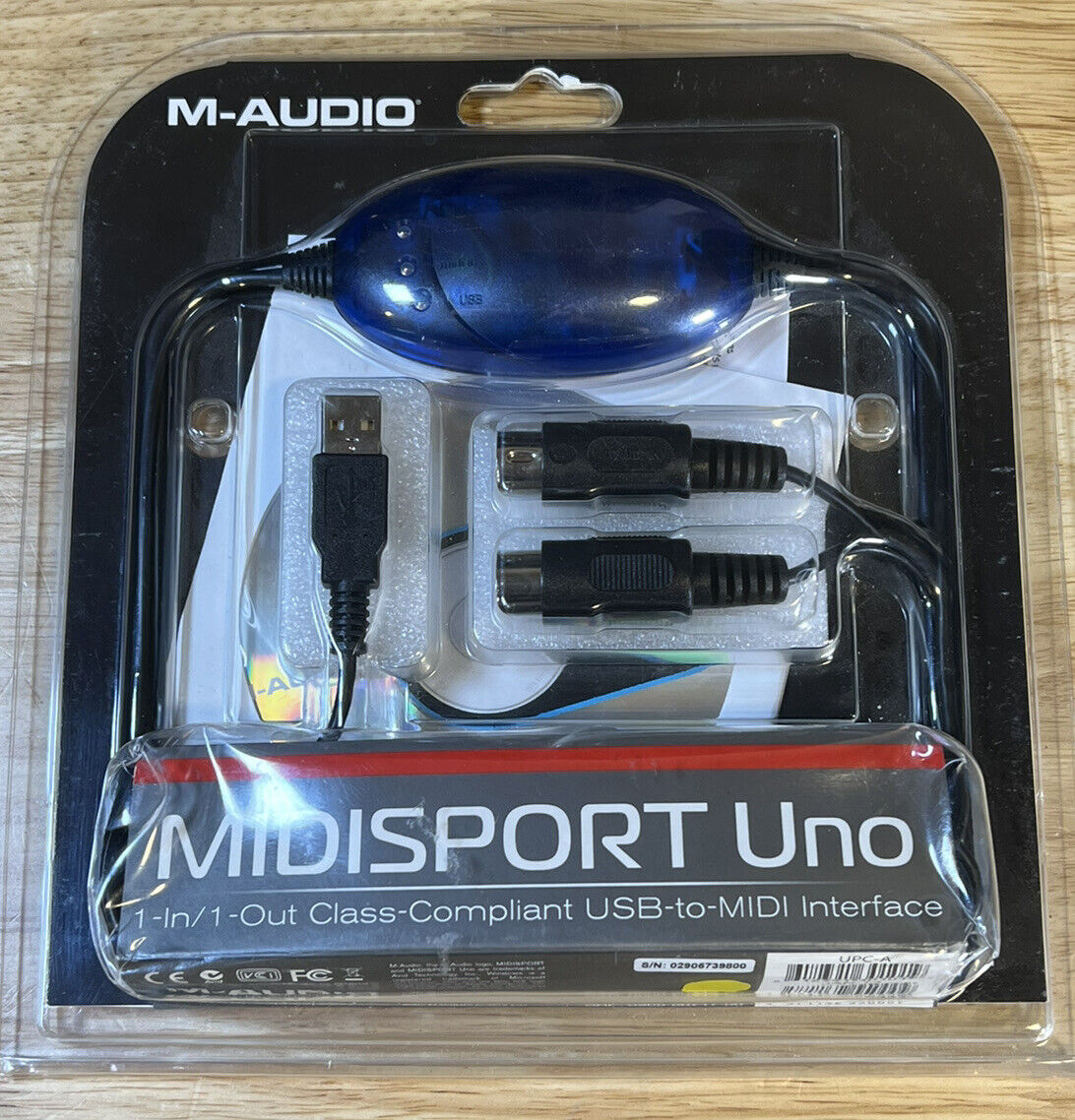 M-Audop Midisport USB Uno Portable 1 input 1 Output To Midi 16 Channel NIP Dmg’d