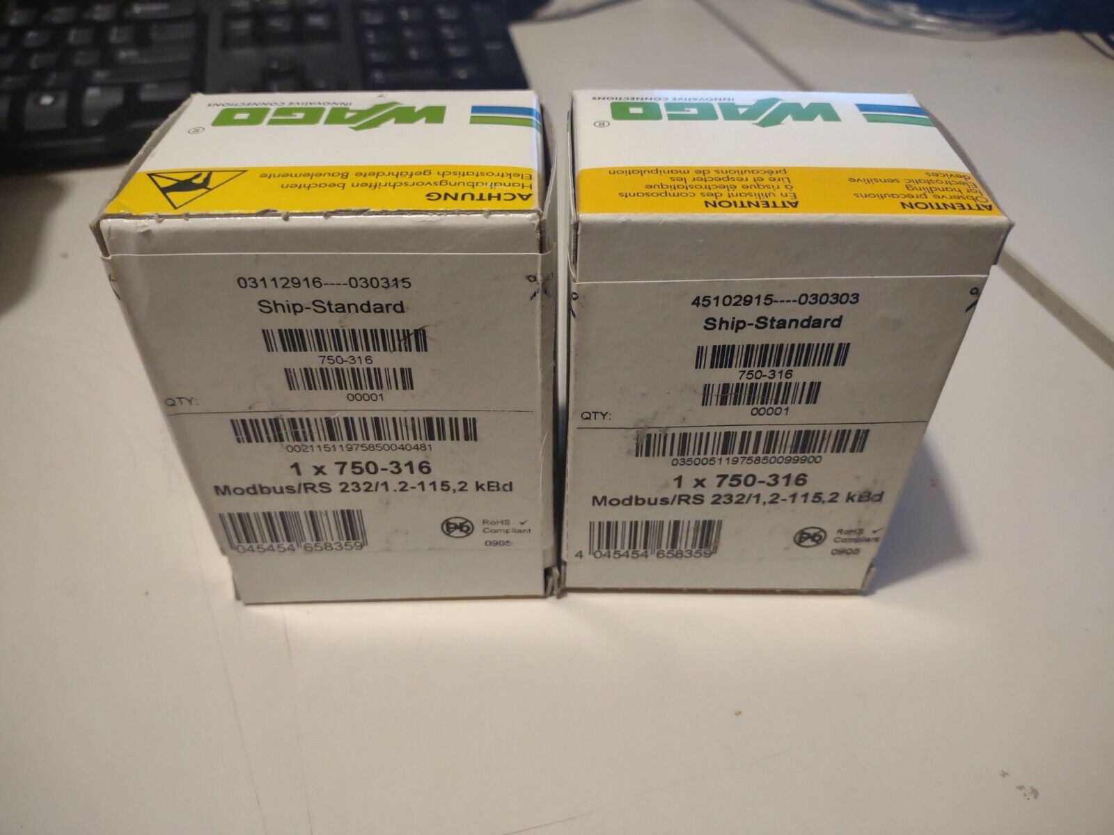 Brand New Wago 750-316 Modbus/RS 232/1,2-115,2 kBd (2pcs) unopened boxes