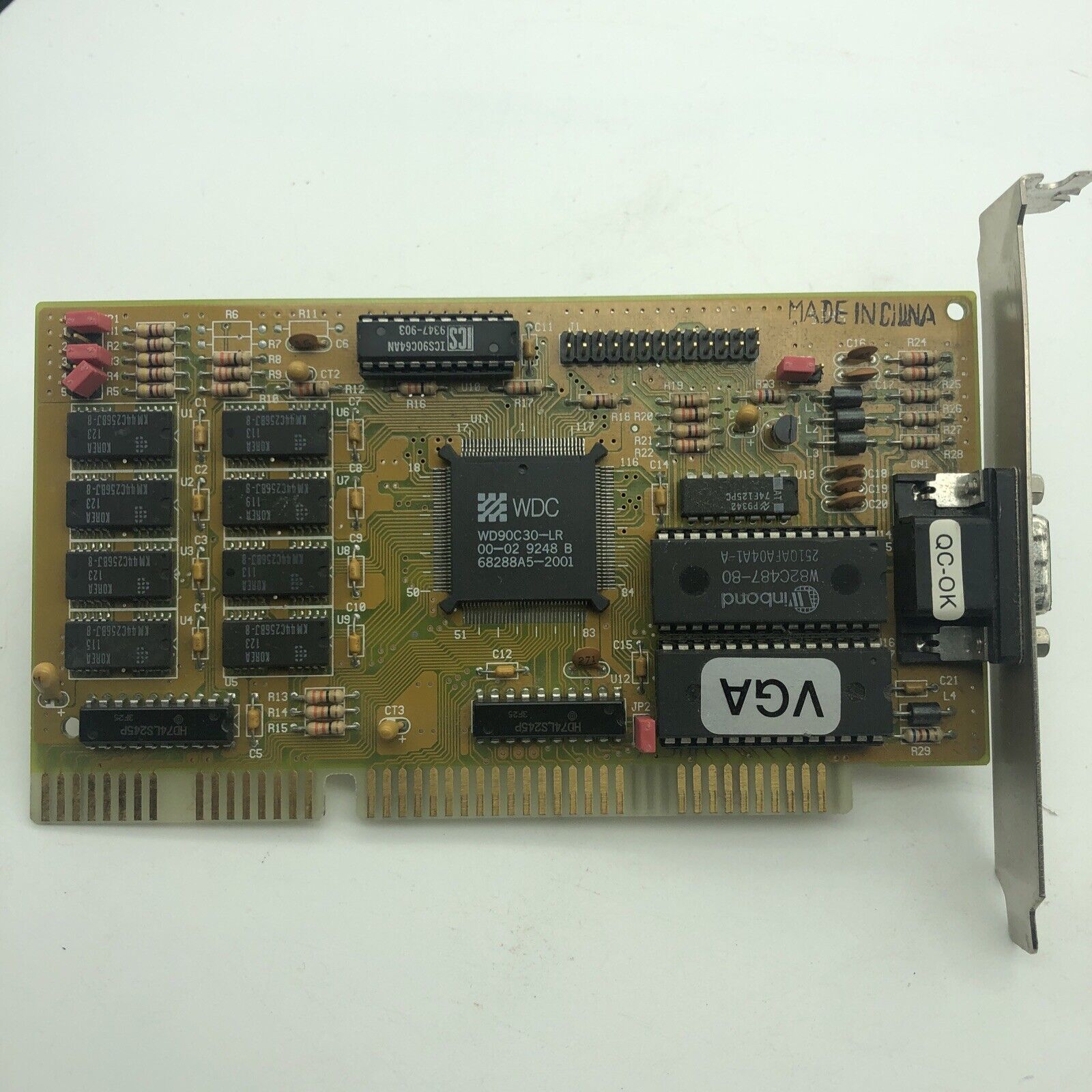 ISA VGA 1 MB Ram Video Card Western Digital 16-Bit Rare Vintage Gaming 16 Bit