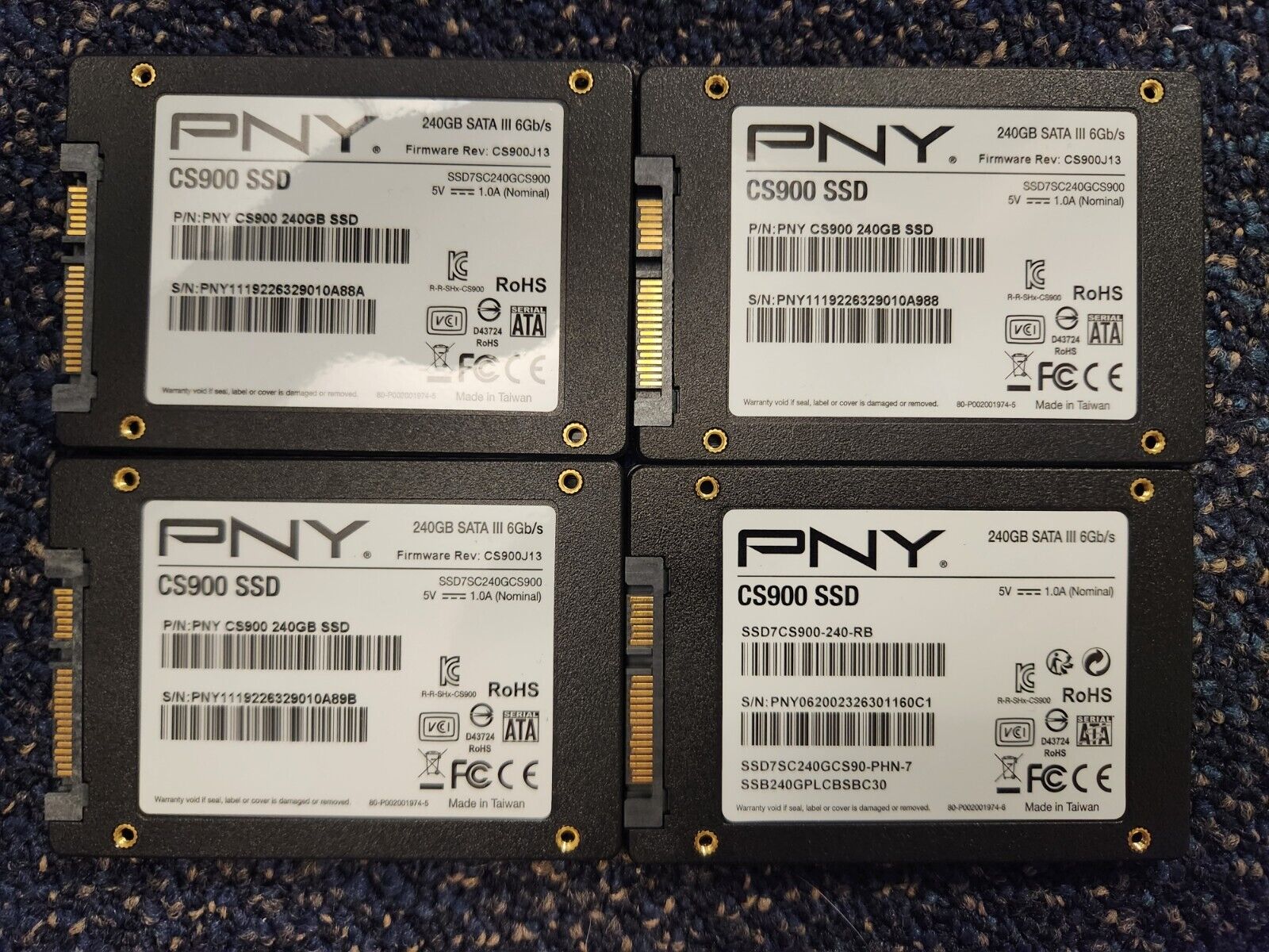 *Lot of 4* PNY CS900 SSD7SC240G 240GB SATA 2.5 SSD Solid State Drive TESTED