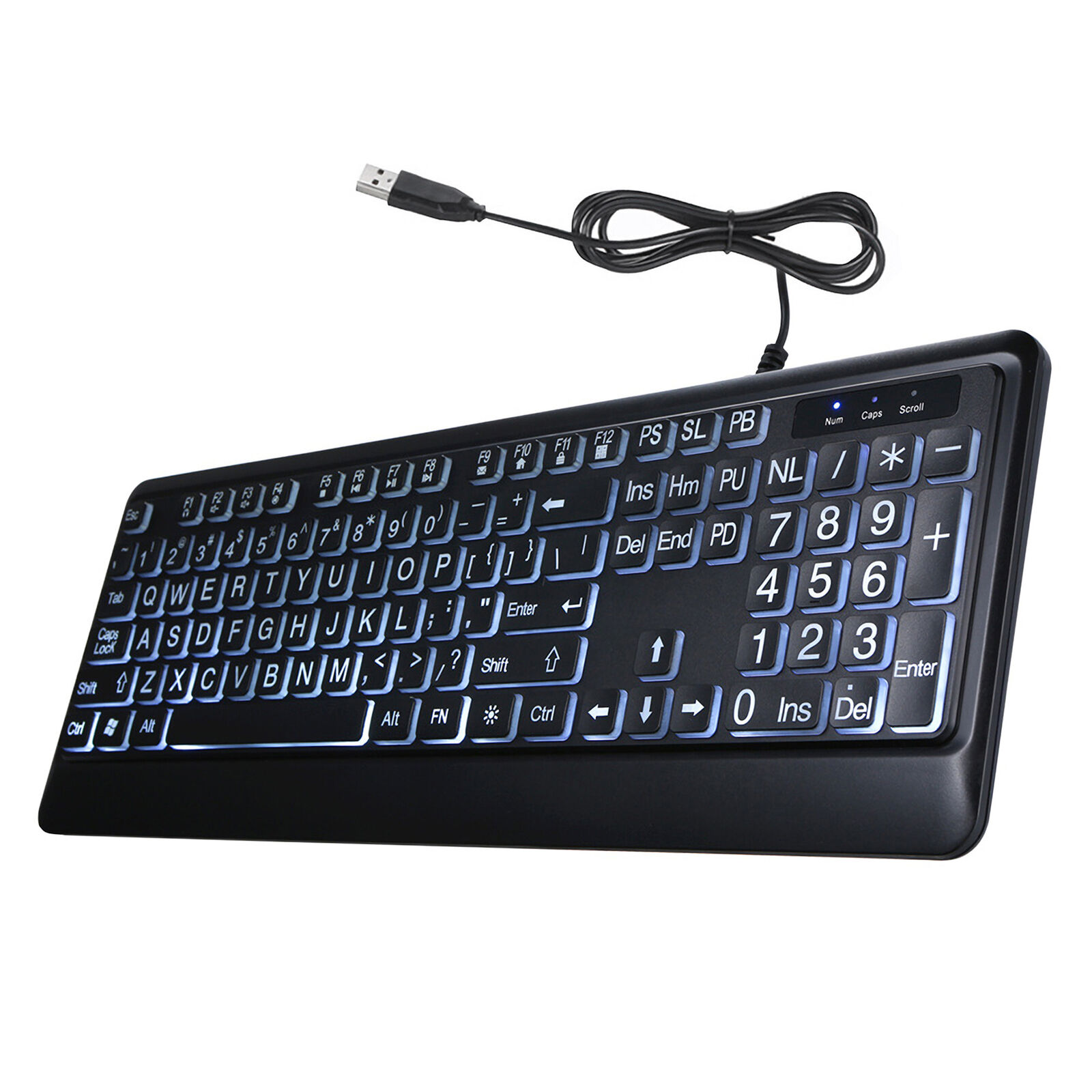 USB Interface Large Print Backlit Wired Keyboard USB Wired Lighted Keyboard S5P6