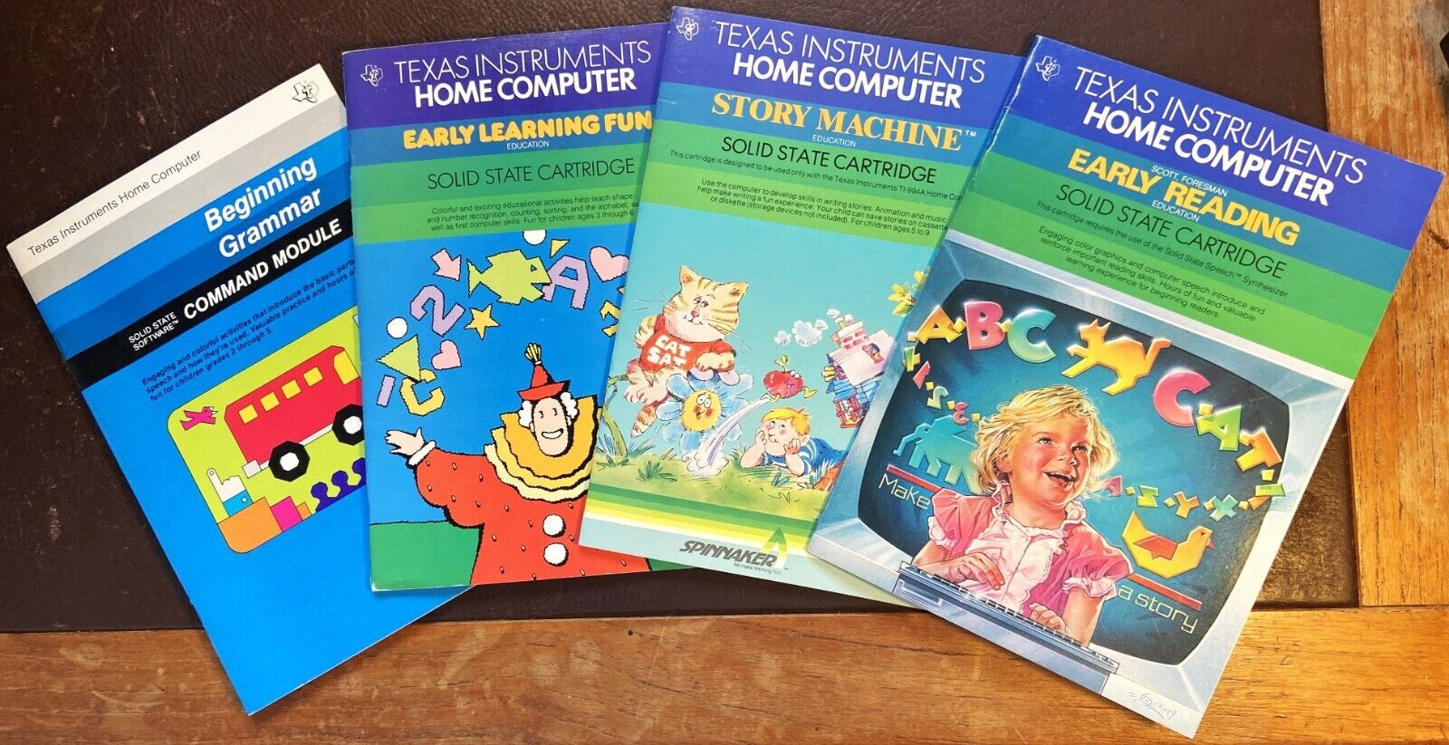 TI 99/4a Early Learning Set - 4 Educational Command Modules and Manuals