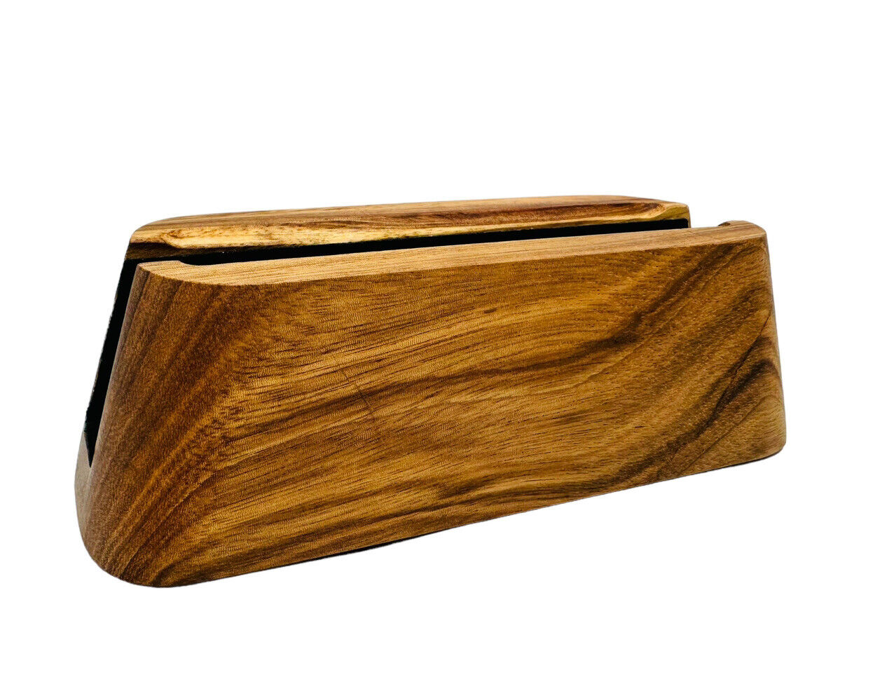 Vertical Laptop Stand Handcrafted Wooden Laptop Holder Desk - Real Ebony Wood