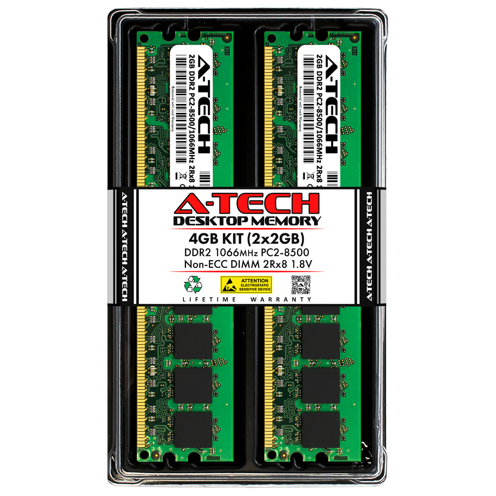 4GB 2x 2GB DDR2-1066 DIMM Kingston HyperX KHX8500D2K2/4G Equivalent Memory RAM