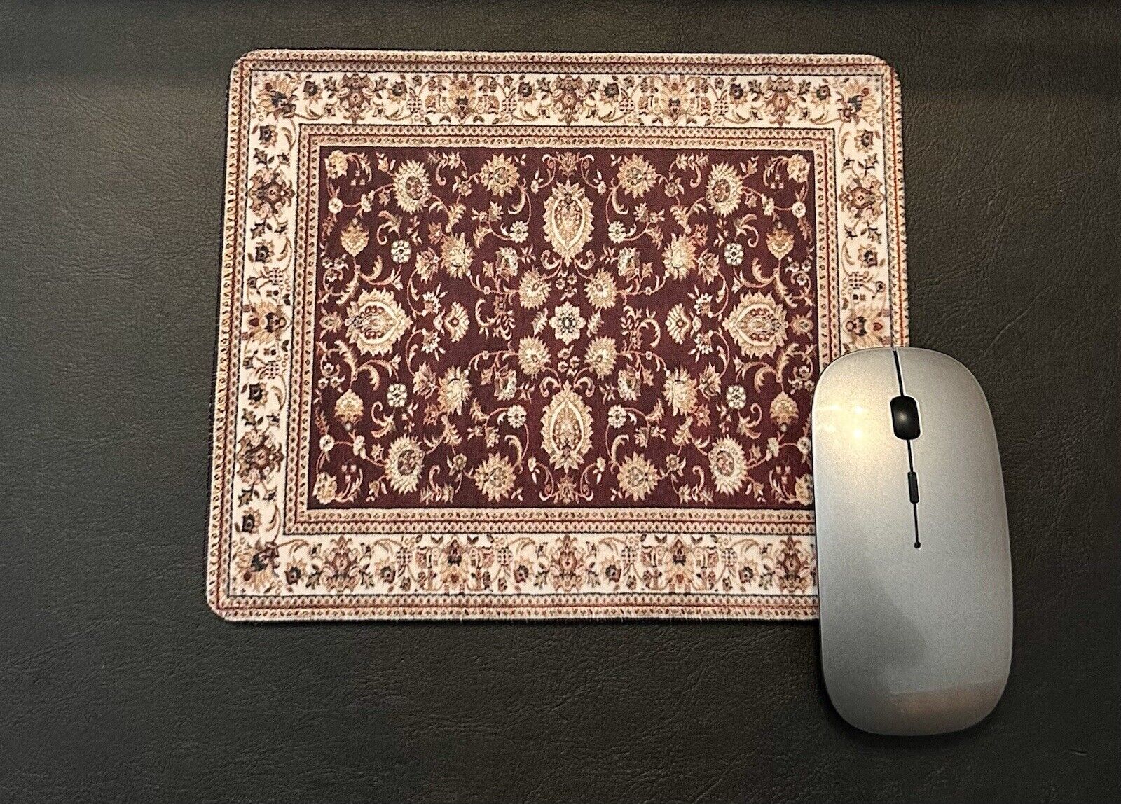 Oriental, Persian, Turkish Carpet Rug Computer Office Desk Mouse Pad, Red, Beige