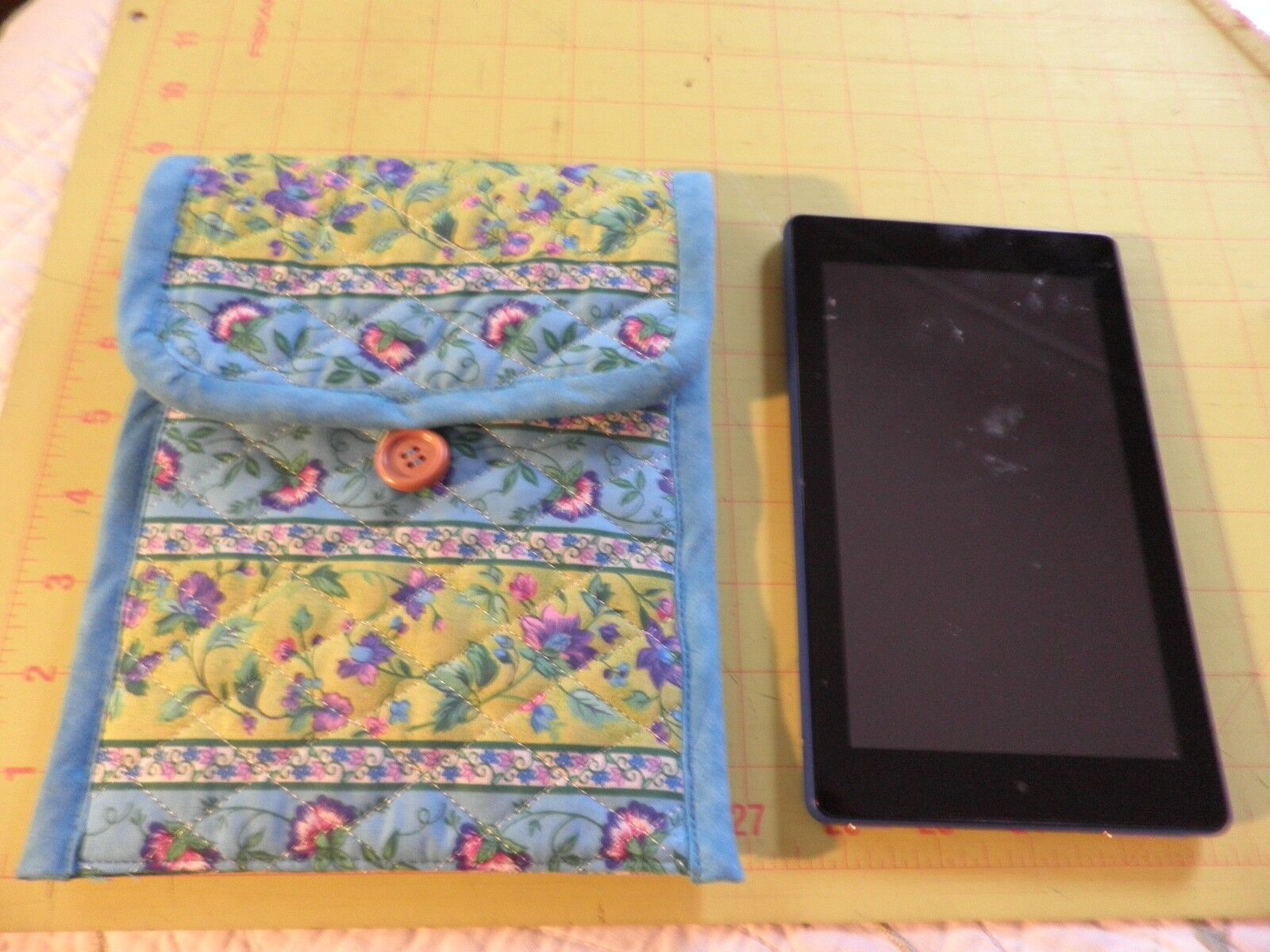 Great teacher or hostess gift  Quilted tablet cover with zip pocket for charger