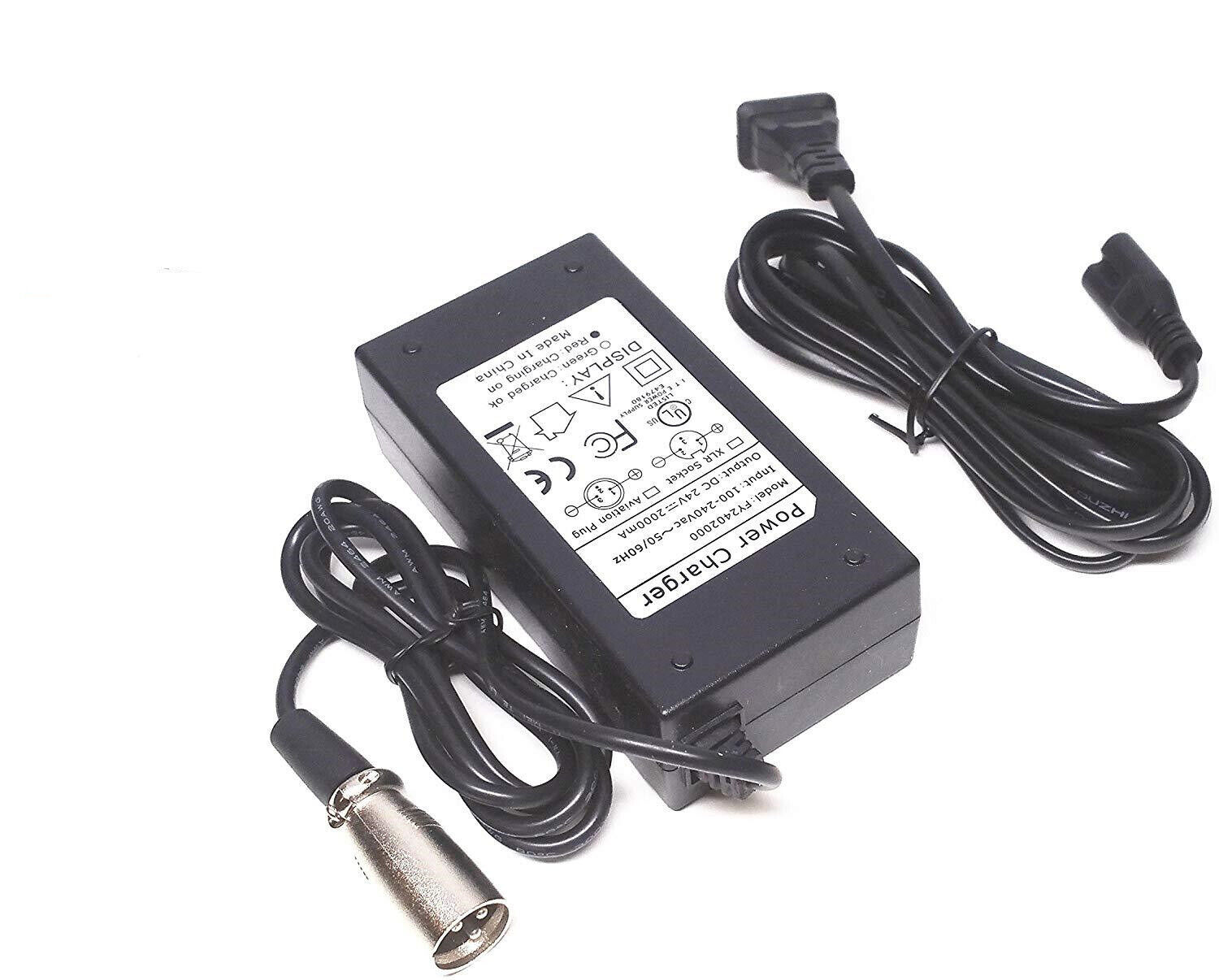 24V XLR AC/DC Adapter For Shoprider Scooters Cooper Dasher Echo Battery Charger