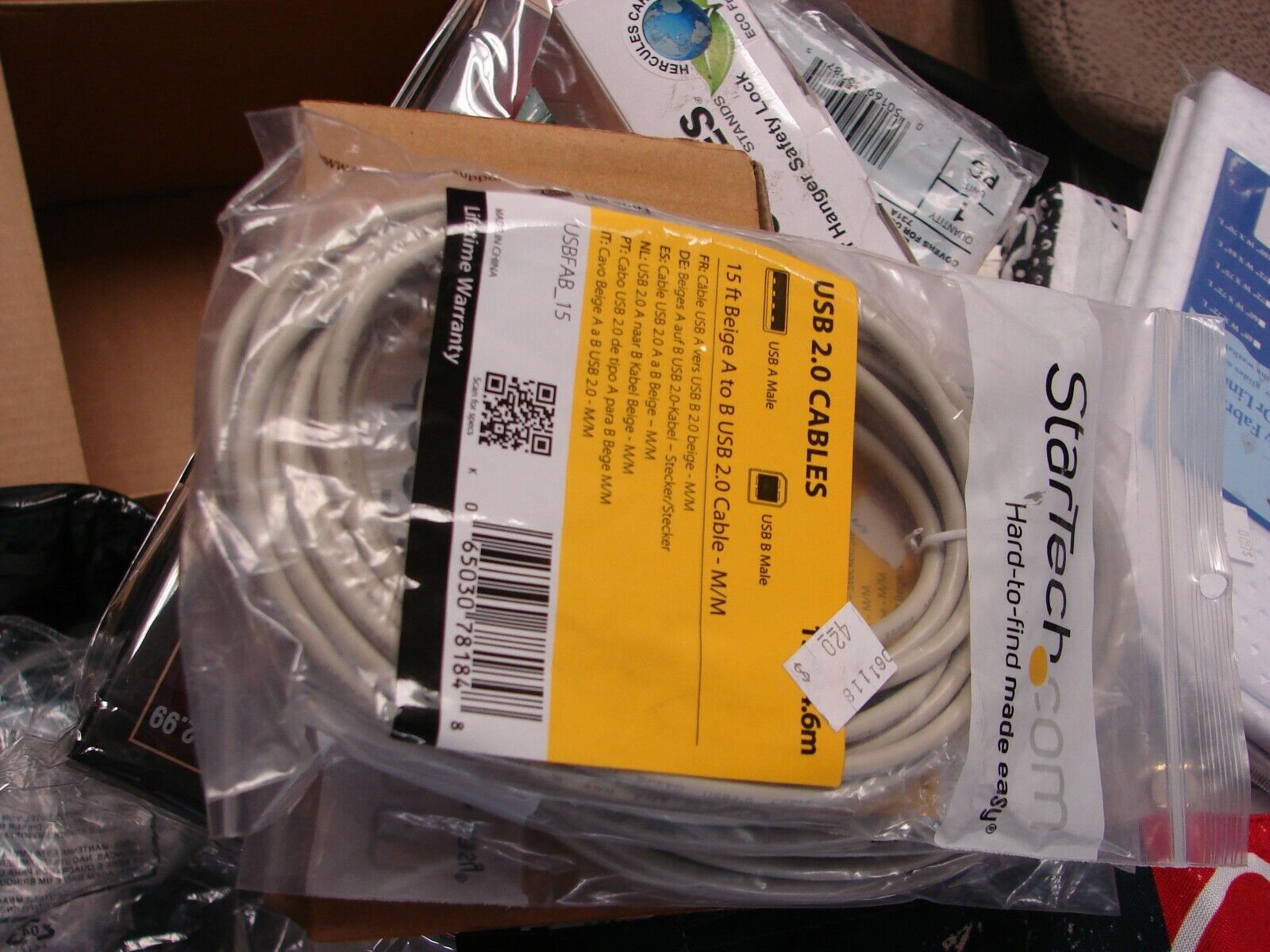 StarTech USBFAB_15 15 ft Beige A to B USB 2.0 Cable - M/M - Type A