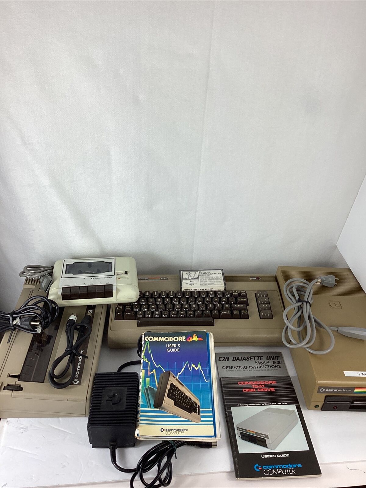 Commodore 64, 1541 Disk Drive, MPS803 Printer, C2N Cassette, Manual, PARTS/REPAR