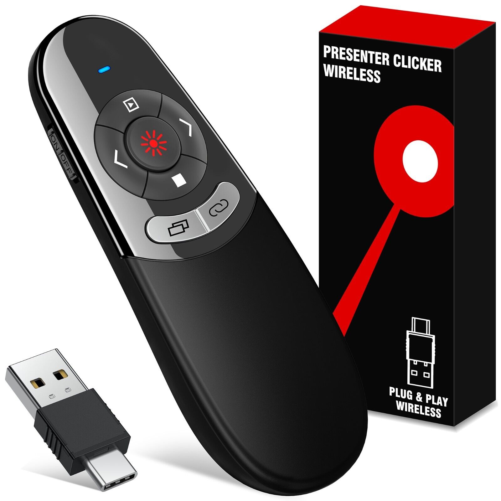 Presentation Wireless Presenter Remote USB Powerpoint Laser Pointer Clicker