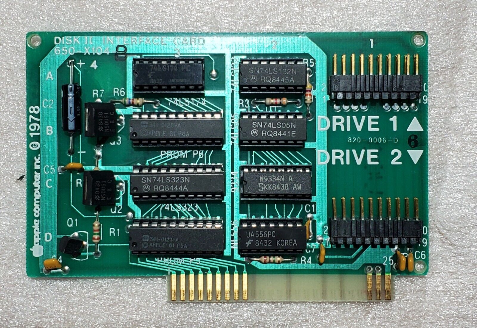 Apple II Plus Disk Interface Card Floppy Drive Controller 650-X104 