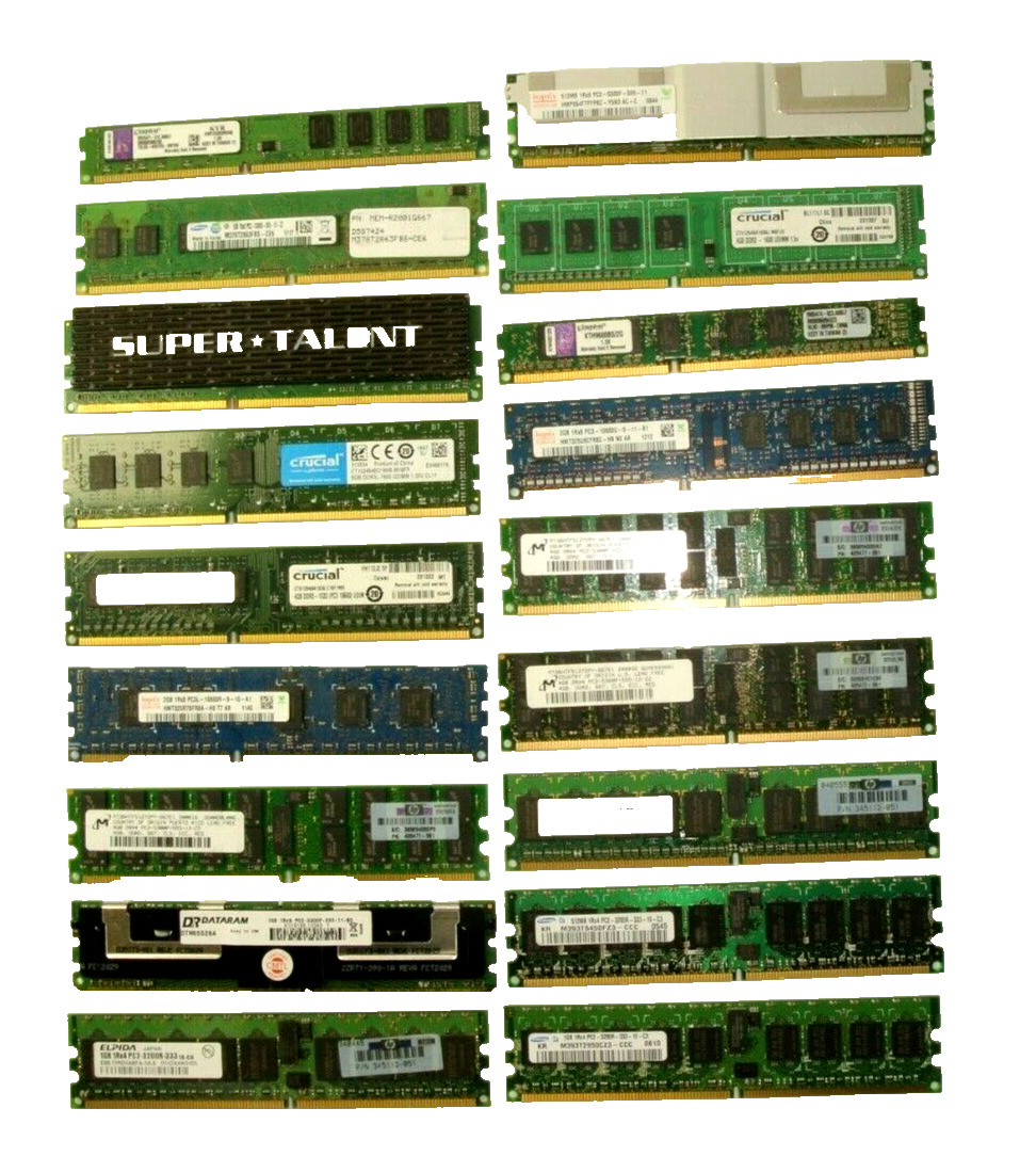 Approximately 1 LB Untested Assorted DDR1-DDR3 SIMMs RAM for Arts, Crafts, Gold