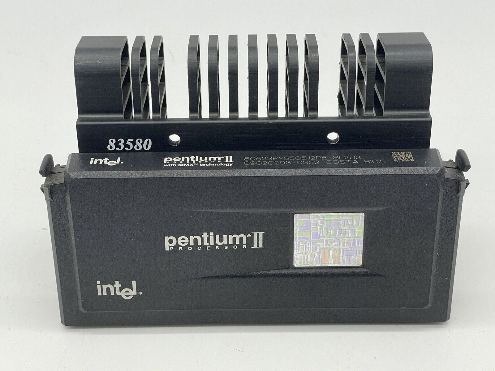 Vintage Intel SL2U3 Pentium II  MMX 350Mhz  Slot1 CPU Processor w/ Heat Sink