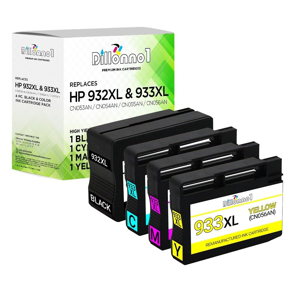 4PK For HP 932XL 933XL New Chip for OfficeJet 6100 6600 6700 7110 7610