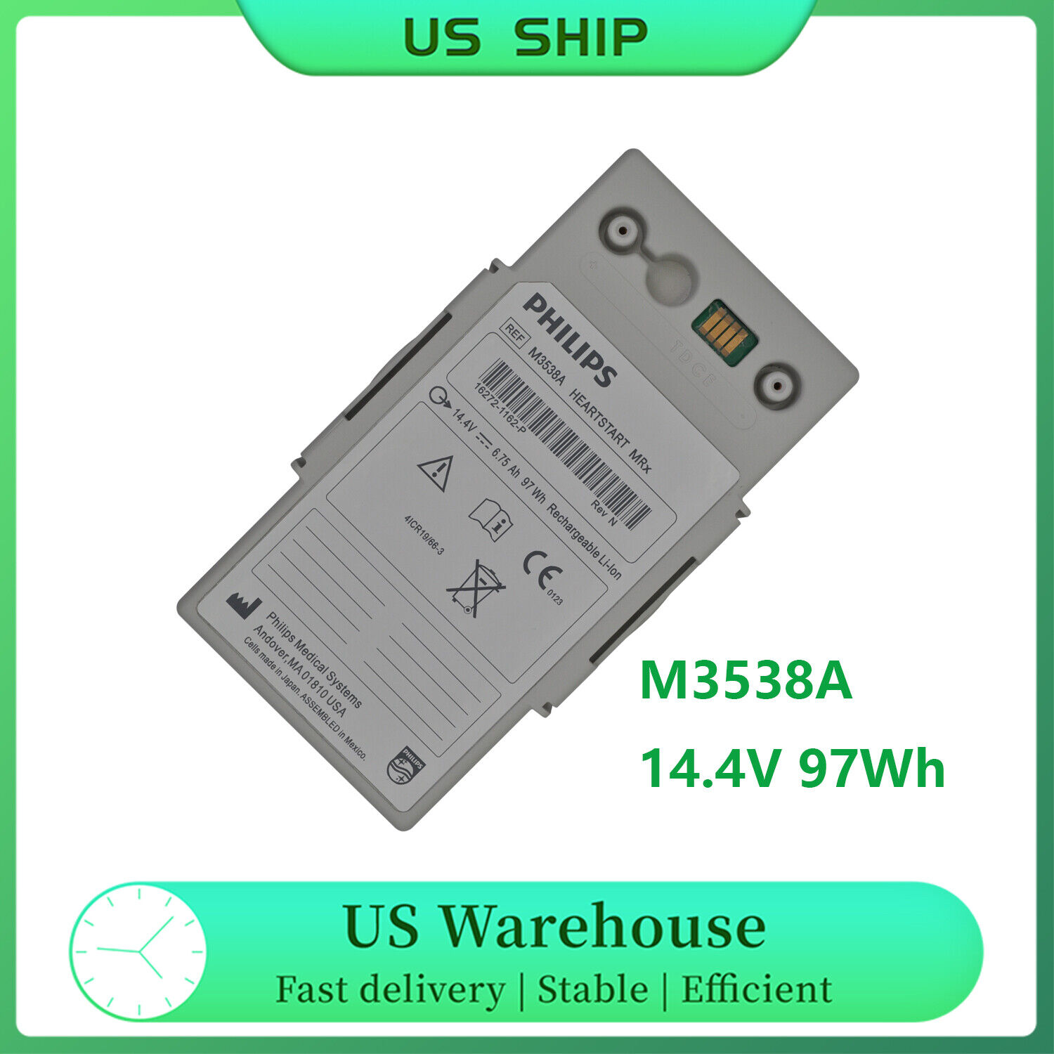 Genuine M3538A M3535A M3536A Battery for Philips MRx Monitor 6.75Ah 97Wh 14.4V