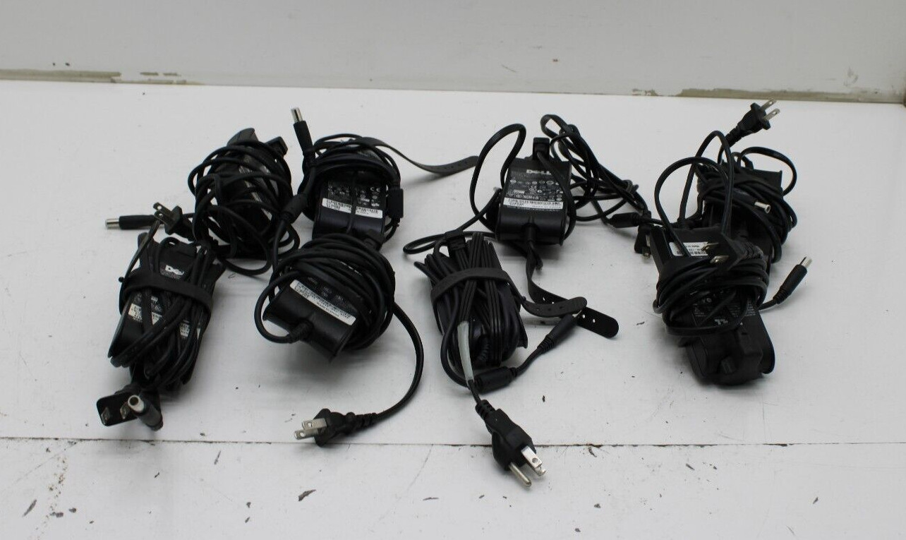 Lot of 8 Dell 65w Laptop Adapters PA-12 Family - LA65NS0-000 & Similar