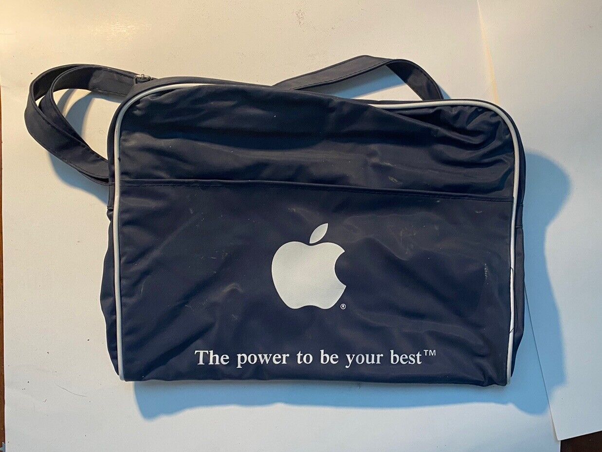 Vintage 80s Apple Vinyl Bag 15 x 5.5 x 12.5 EXTREMELY RARE The Power To Be Your
