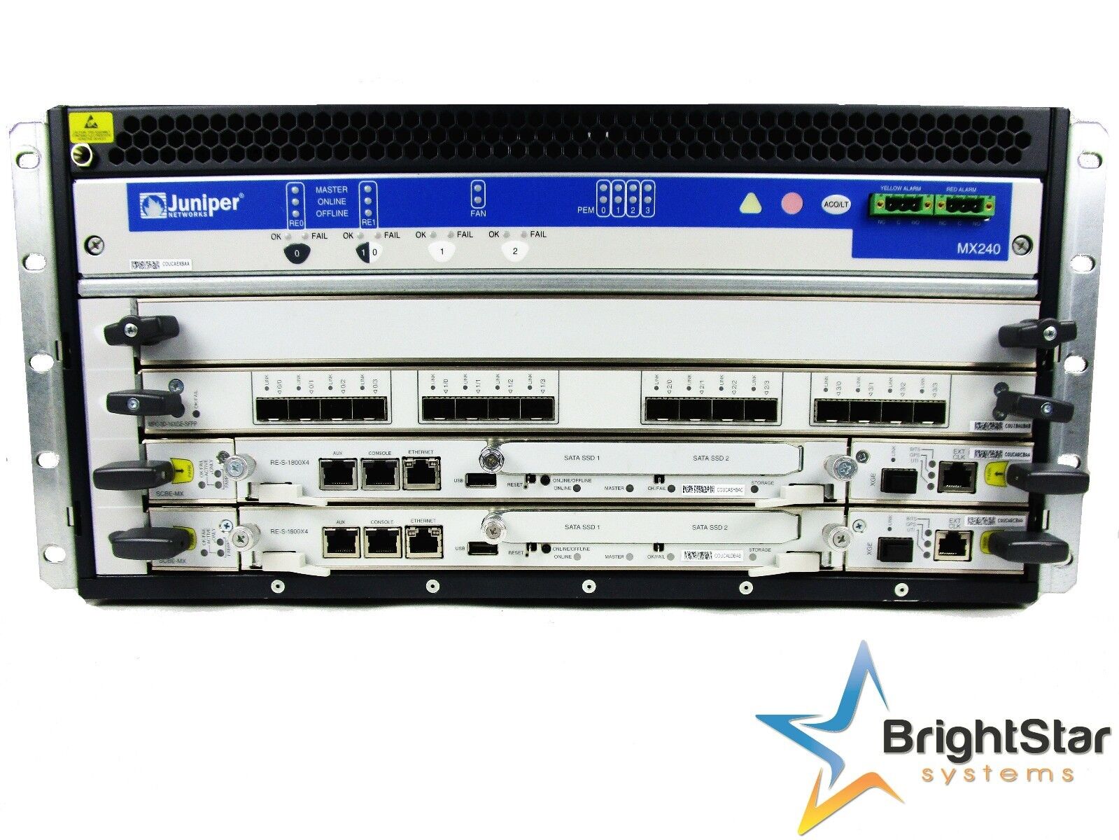 Juniper MX240 Router 2x RE-S-2000-4096,2x MPC-3D-16XGE-SFPP 4x PWR-MX480-1200-AC