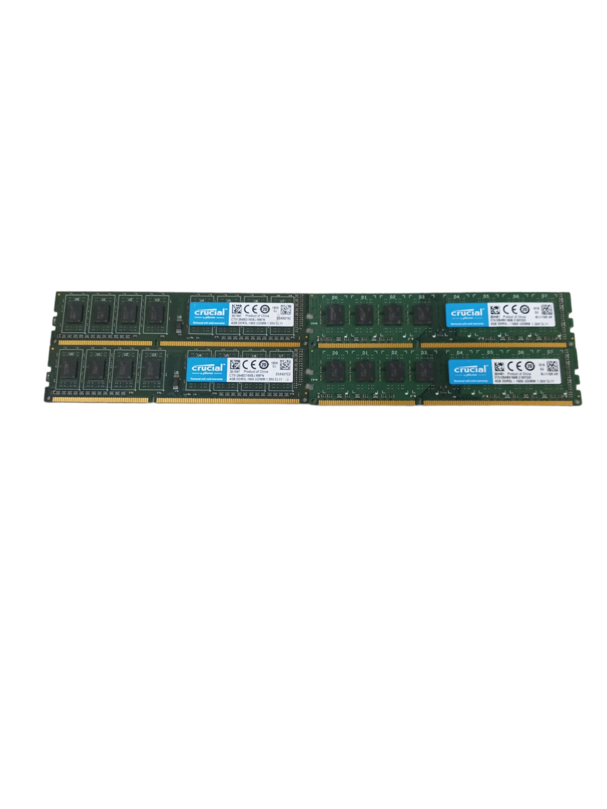 Crucial CT51264BD160BJ Kit 16GB (4x 4GB) 1600MHz DDR3L UDIMM 1RX8 Desktop Memory