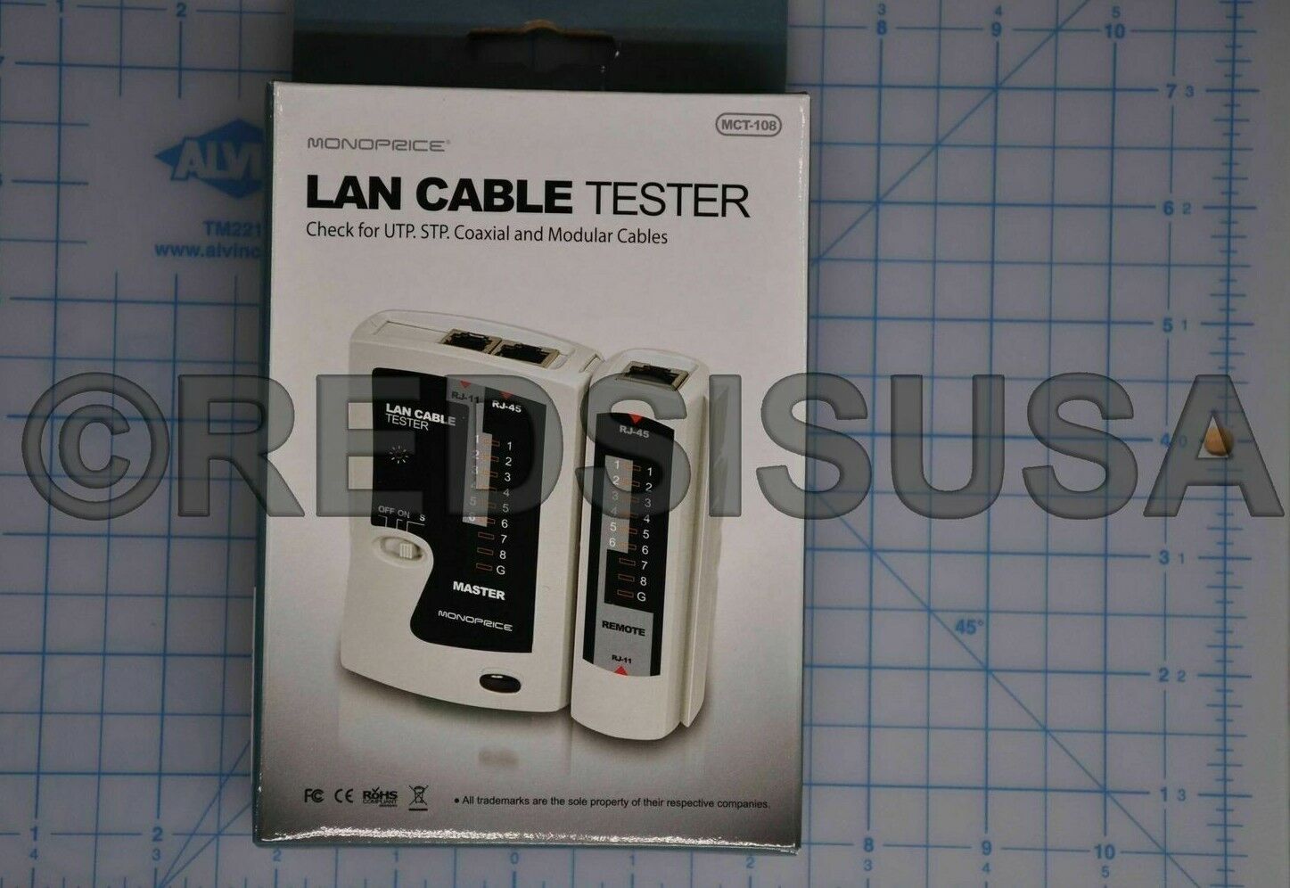 Monoprice RJ-11 and RJ-45 Modular Plug LAN Cable Tester MCT-108