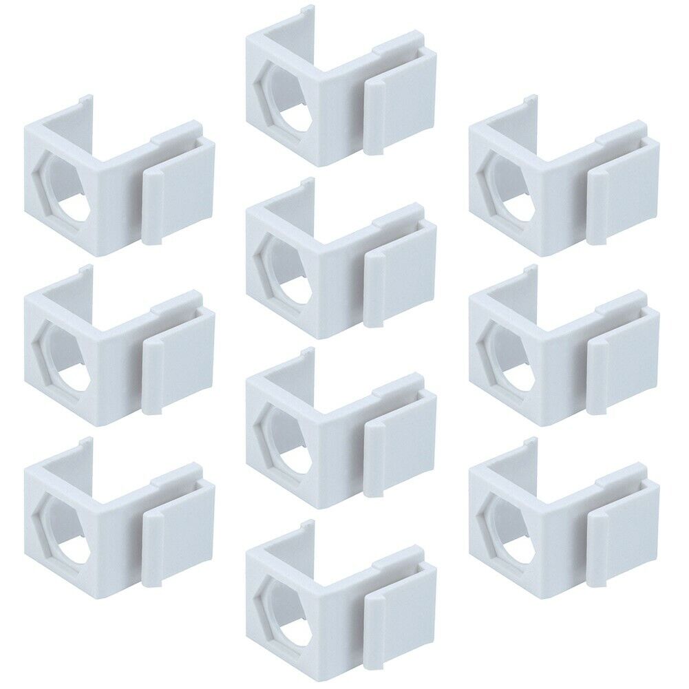 10 Pcs Blank Keystone Snap-In Insert For F-Type Coax Connector Wall Plate White