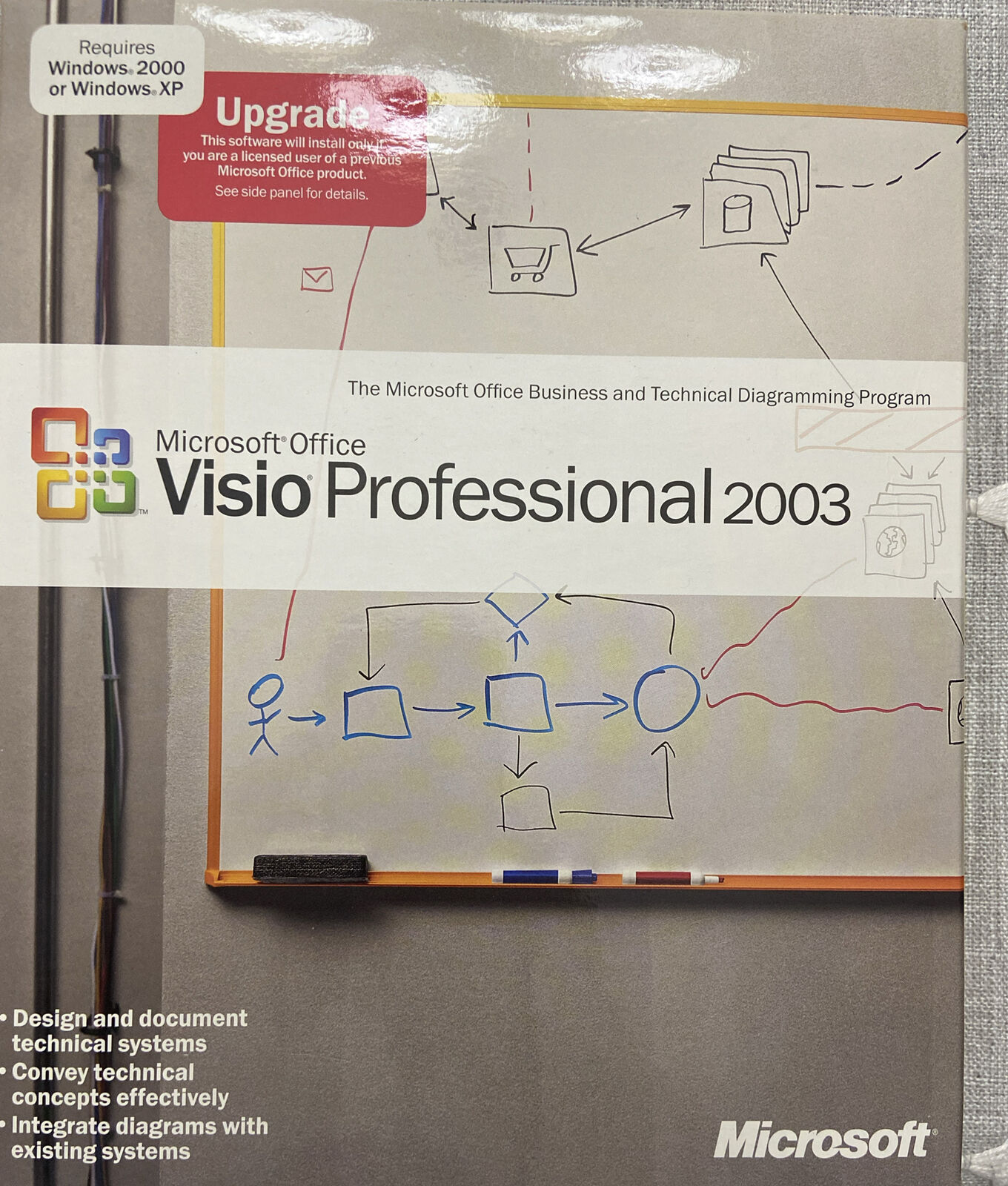Microsoft Office Visio Professional 2003 UPGRADE Version w/ License = NEW =