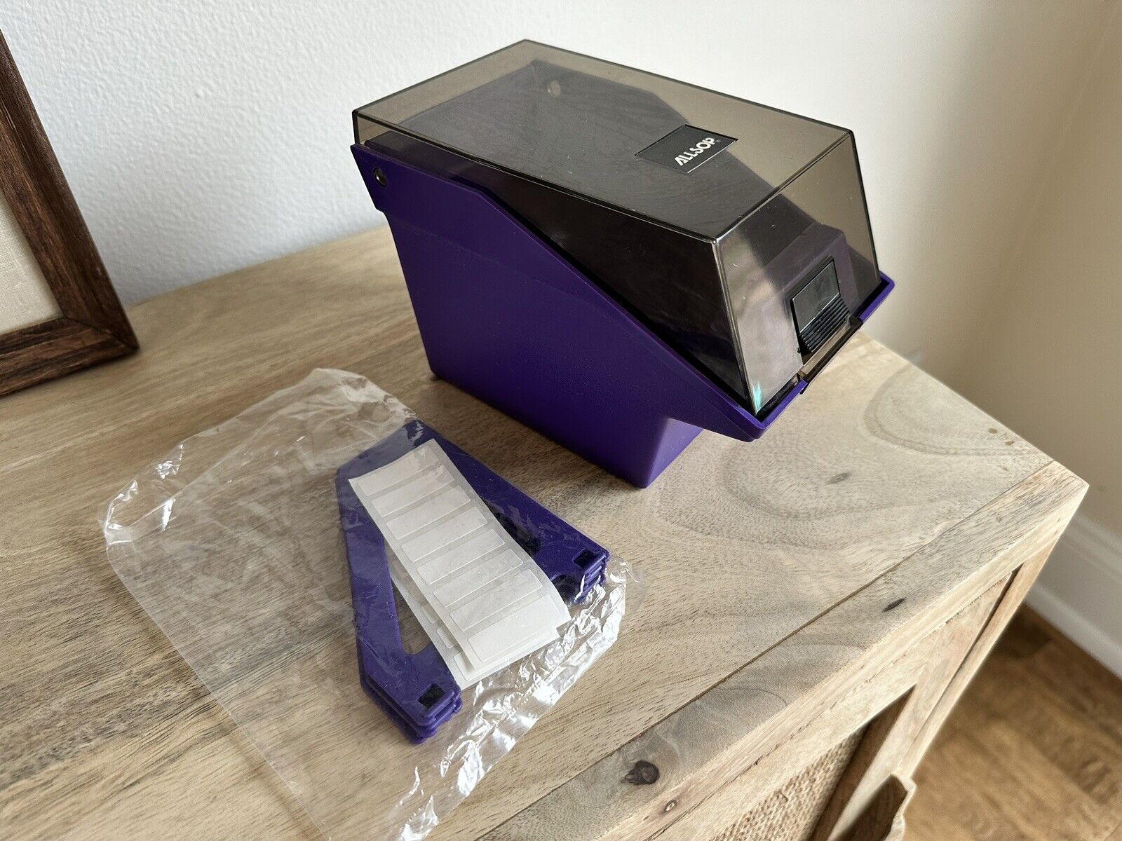 Vintage ALLSOP 3.5” Floppy Disk Plastic Storage Box Case Holder Organizer Purple