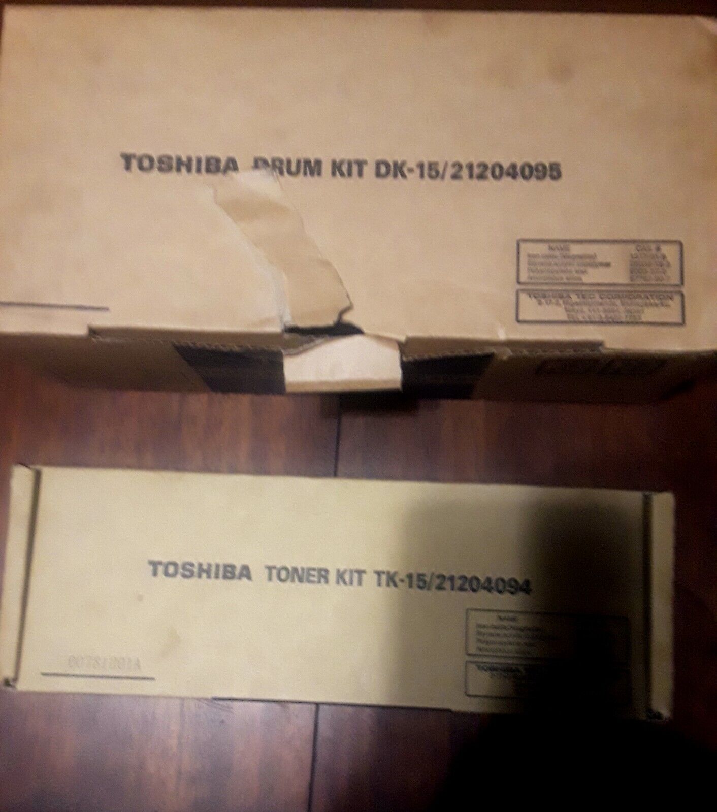 Toshiba Drum Kit DK 15 & Toner Kit TK 15 Lot of 2 Items New Open Box Never Used