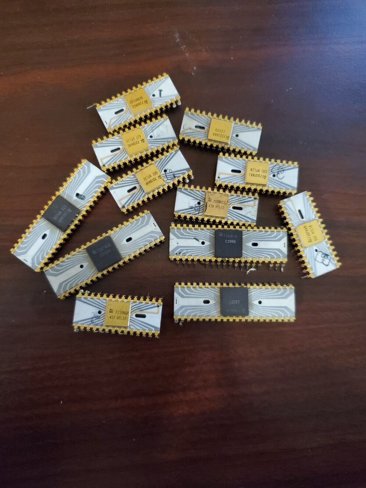 LOT OF 12 ZEBRA WHITE CERAMIC CHIP CPU RAM ROM GOLD RECOVERY PINS SCRAP #69