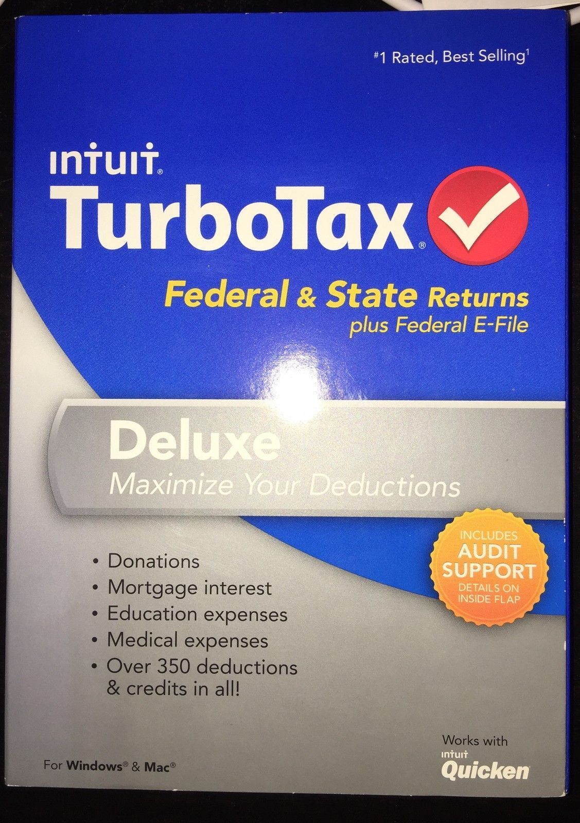 TurboTax Deluxe Federal & STATE 2013 New sealed CD in original DVDcase