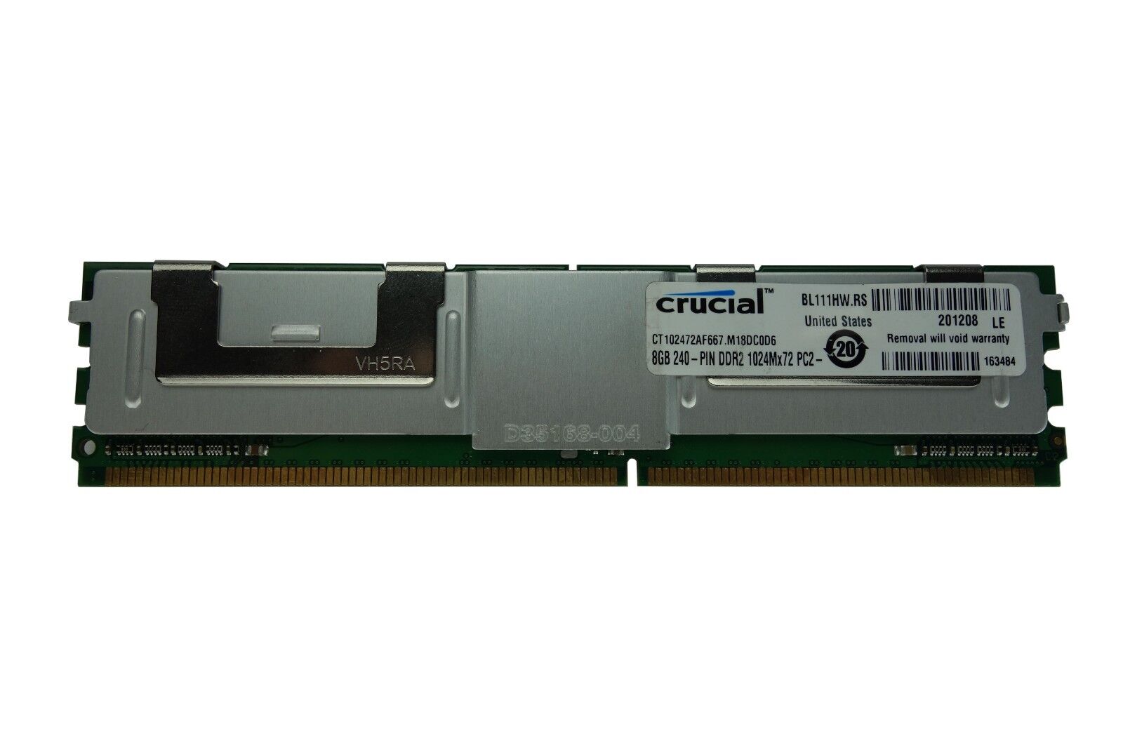 Crucial 8GB DDR2-667 PC2-5300F 2Rx4 ECC 240Pin FBDIMM CT102472AF667.M18DC0D6