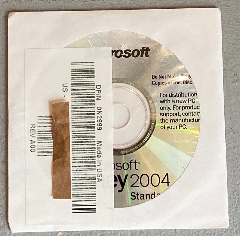 Microsoft Money 2004 Standard Software Disc for Dell PC - Sealed Never Used