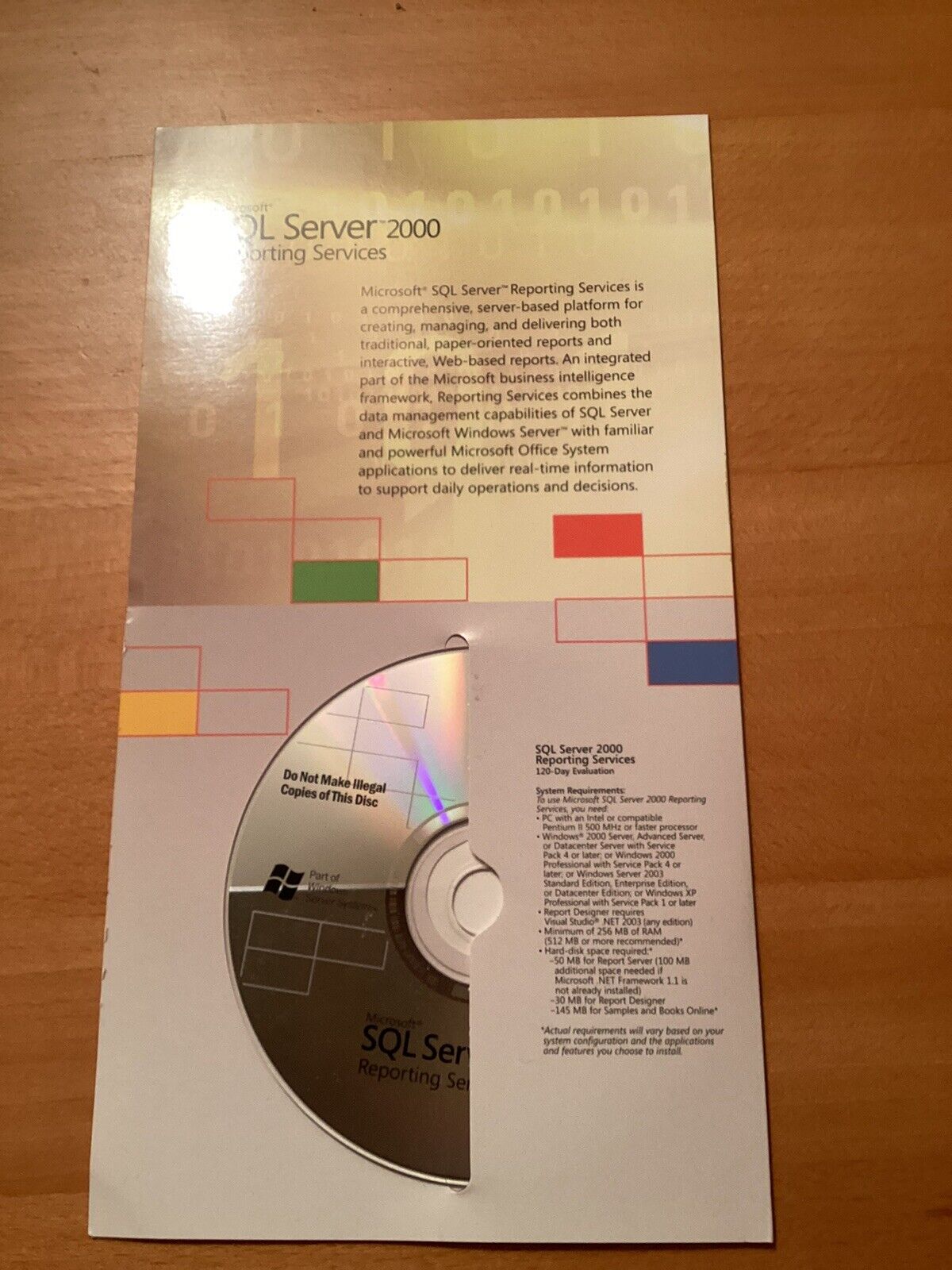 AUTHENTIC NEW Microsoft SQL Server 2000 Reporting Services CD. Still Useful.