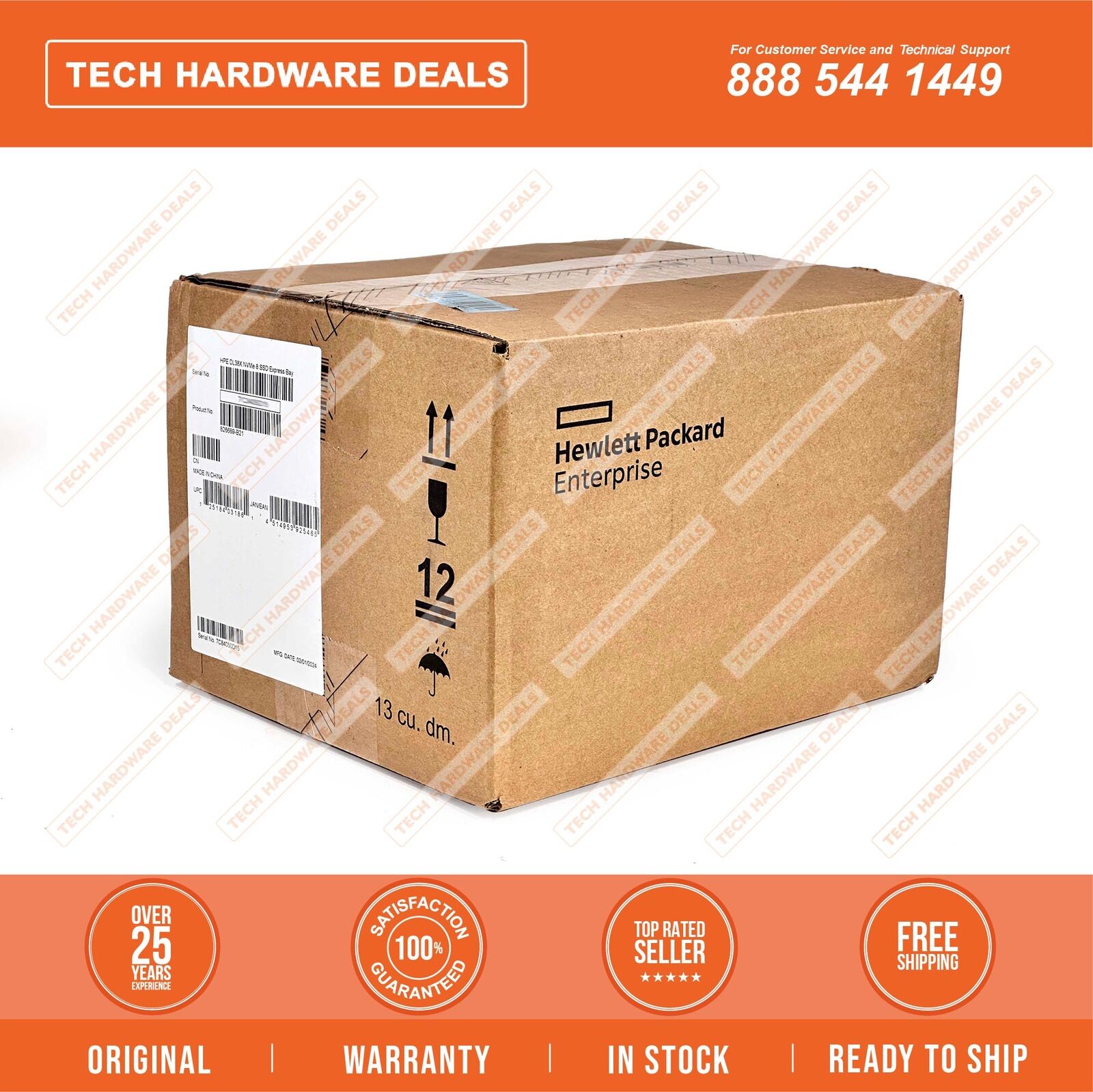 826689-B21 3 Year HPE Warranty RETAIL BOX HPE DL38X NVMe 8 SSD Express Bay Enabl