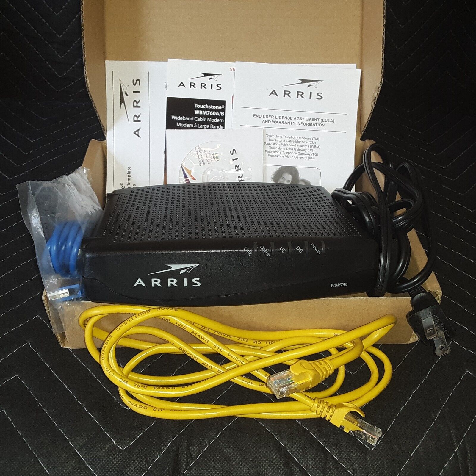 ARRIS Touchstone Telephony Cable Modem WBM760A Complete w/ original accessories