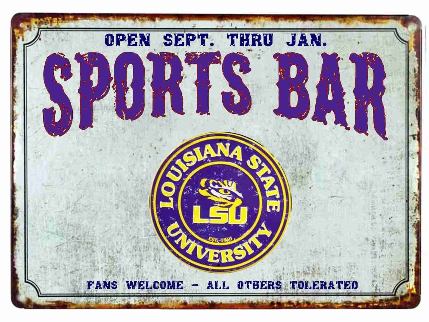 LSU Louisiana Sports Fans Welcome Mouse Pad Tin Sign Art On Mousepad