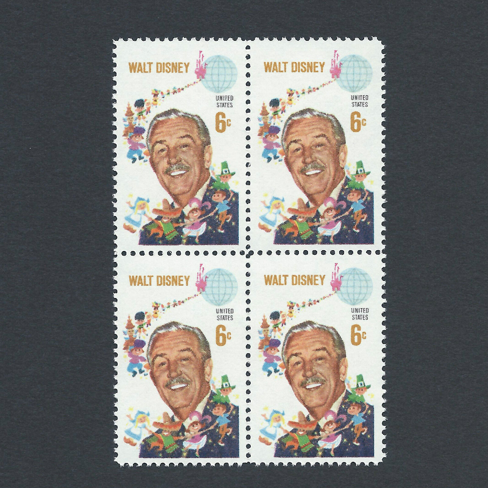Walt Disney - Vintage Mint Set of 4 Stamps 48 Years Old