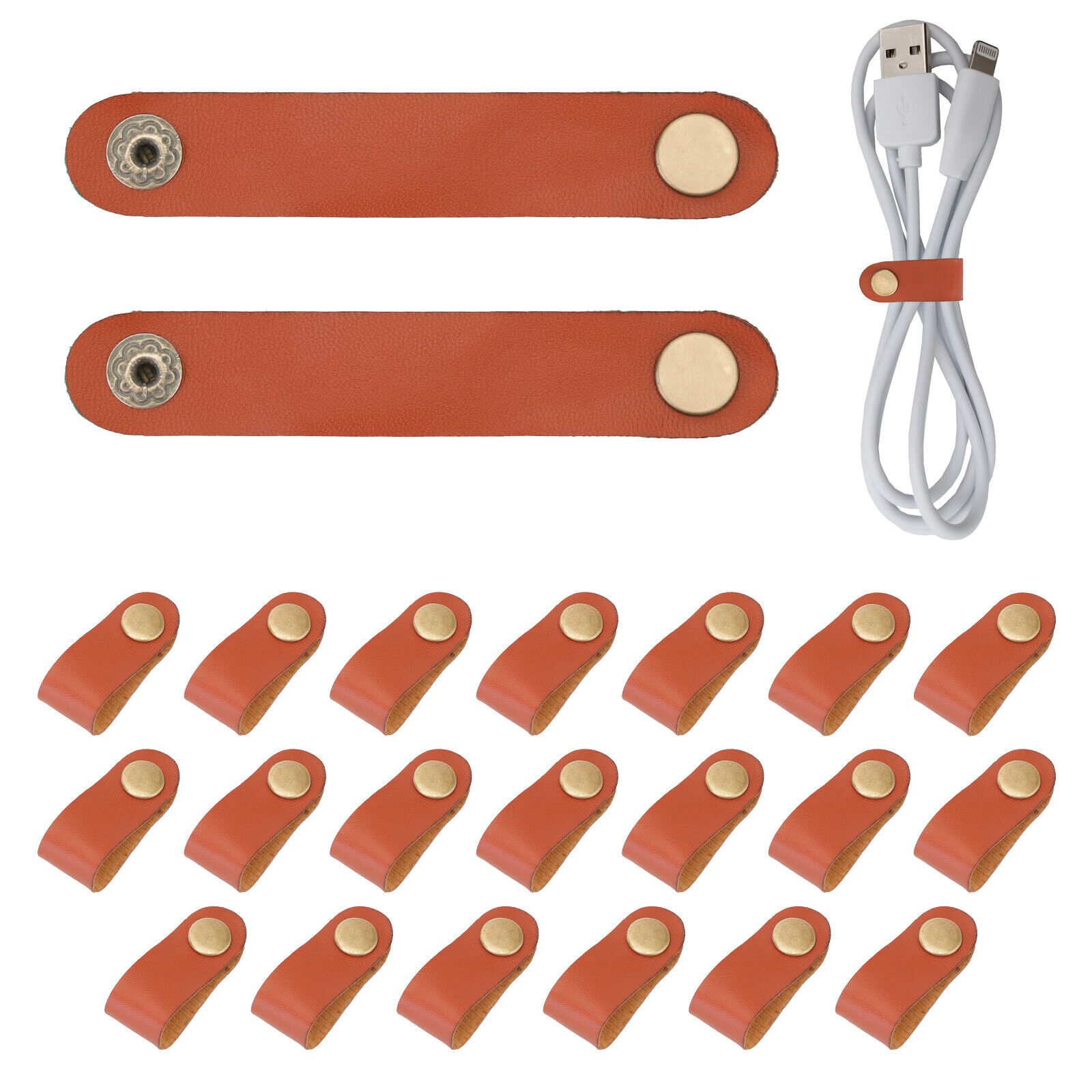 20Pcs Cable Clips Leather Cable Organizer USB Holder Wire Organizer Cord Keeper