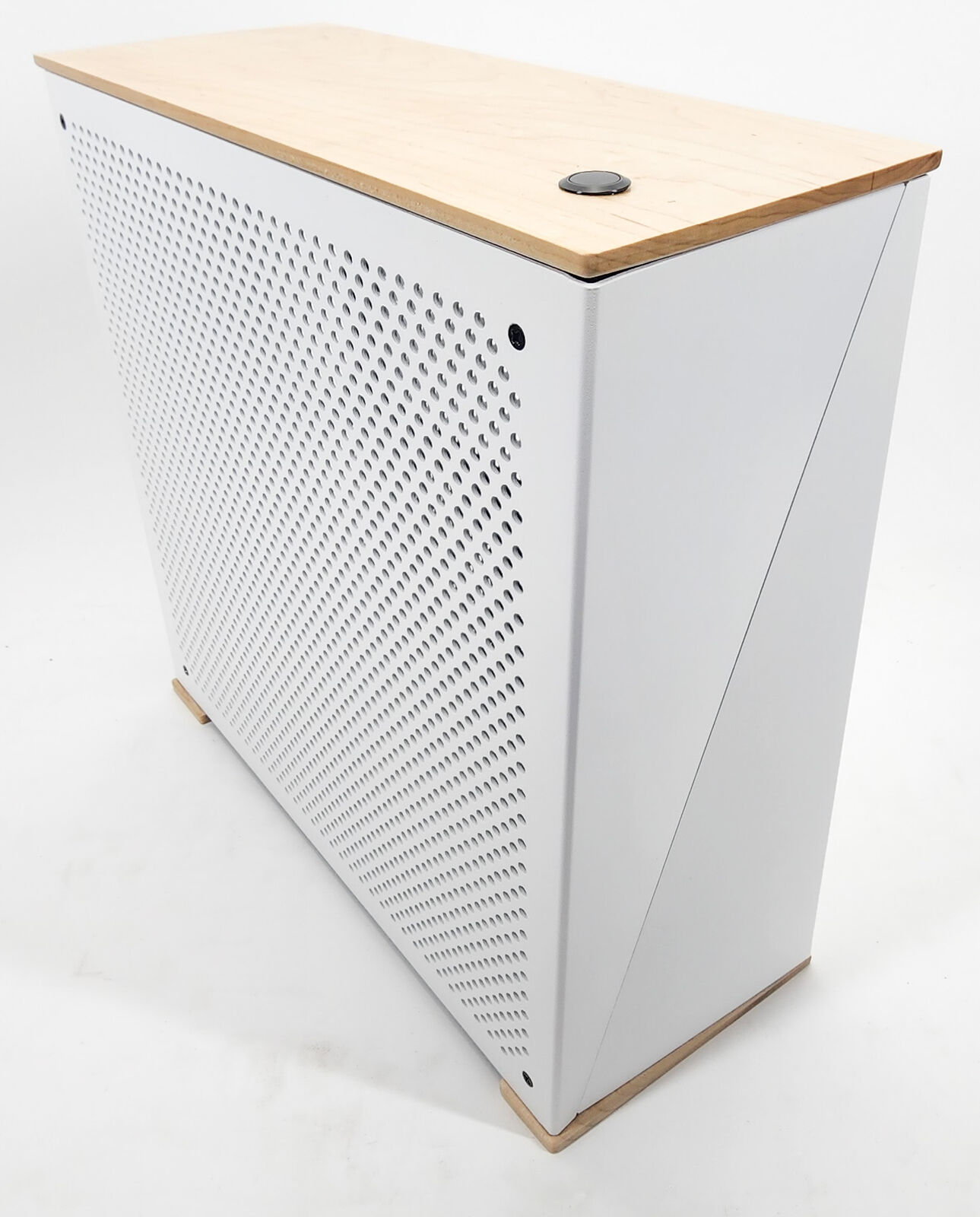 Artesian Builds Custom Pluto White Maple Wood SFF Mini ITX Computer Case