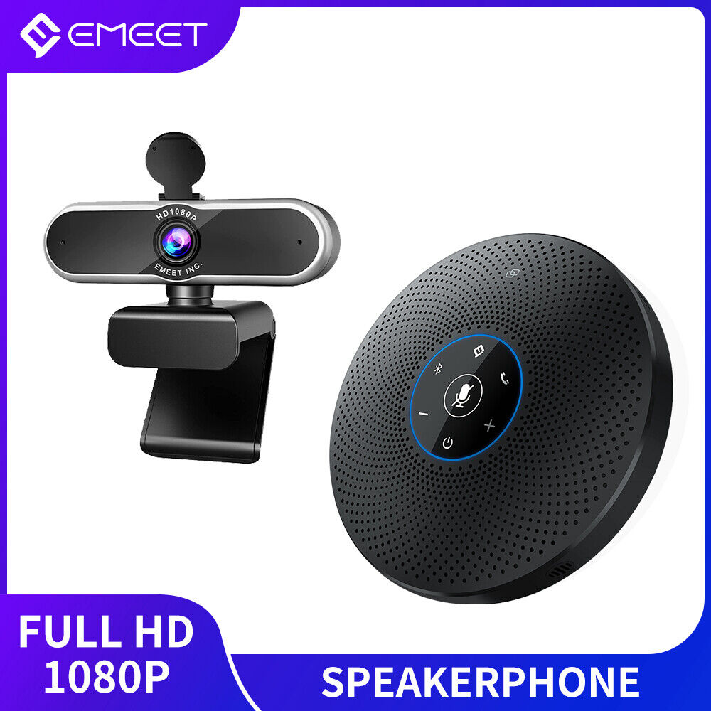 Conference Speakerphone Bluetooth Speaker 1080P Webcam Autofocus Web Camera New
