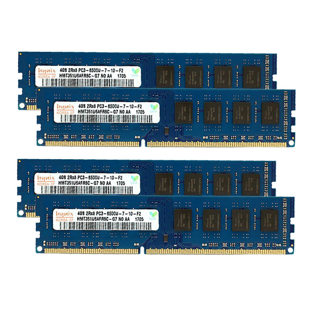 16GB Kit (4x 4GB) DDR3 1066MHz PC3-8500U DIMM Desktop Memory Computer For Hynix