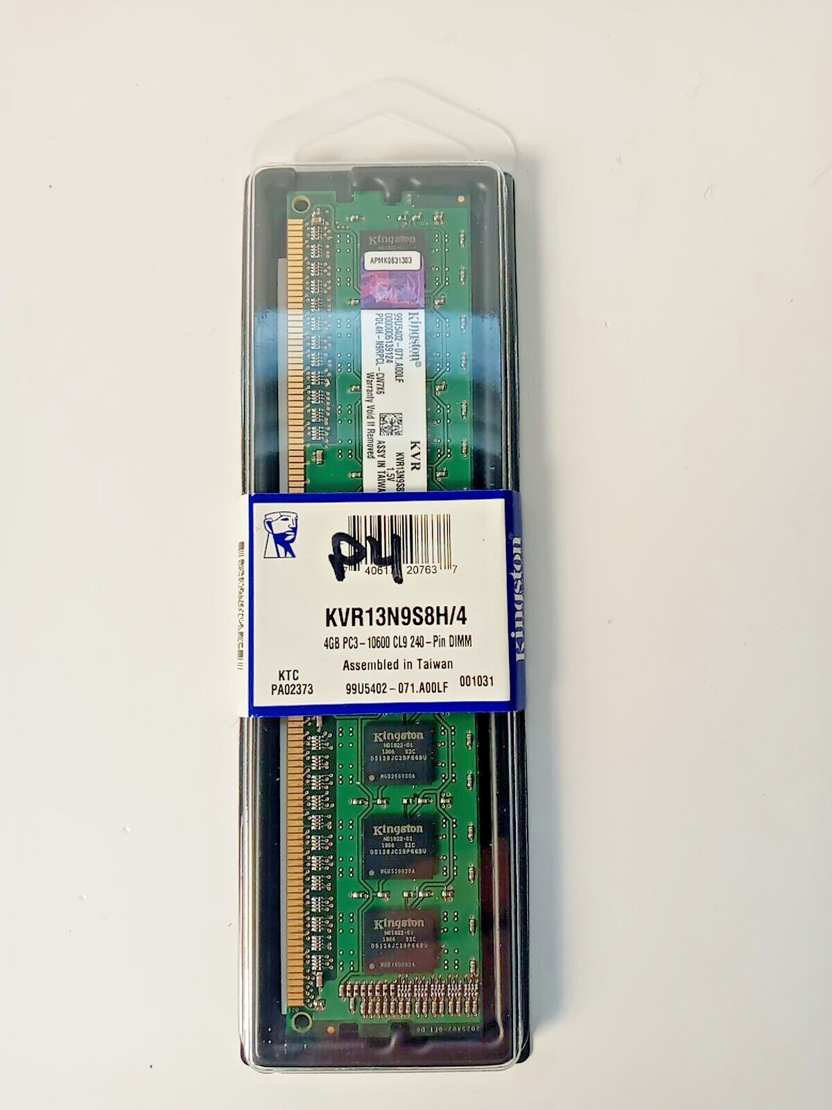 Kingston PC3-10600 4 GB DIMM 1333 MHz DDR3 SDRAM Memory (KVR13N9S8H/4)