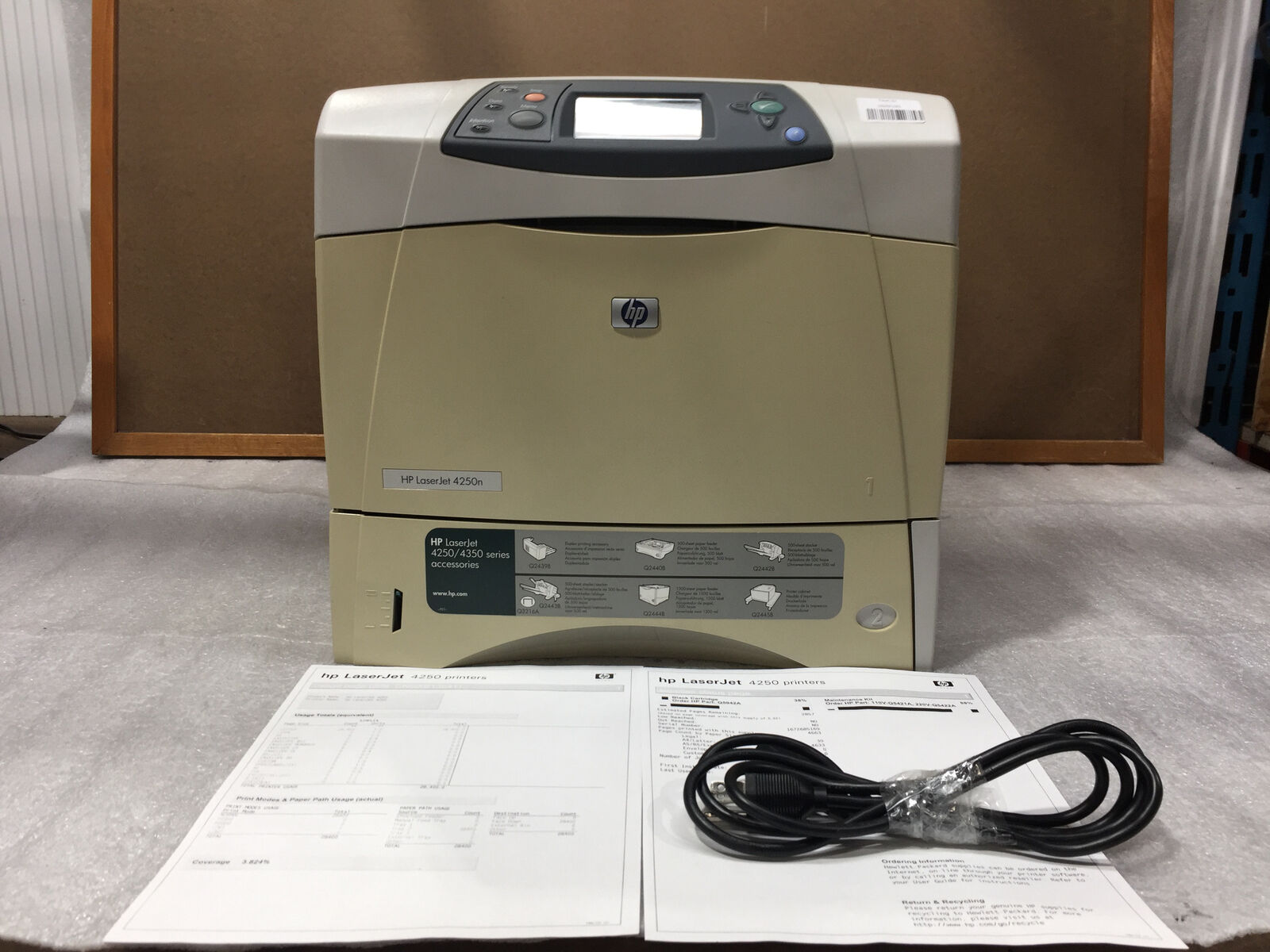 HP LaserJet 4250N Workgroup Monochrome Standard Laser Printer 28k Pages *TESTED*
