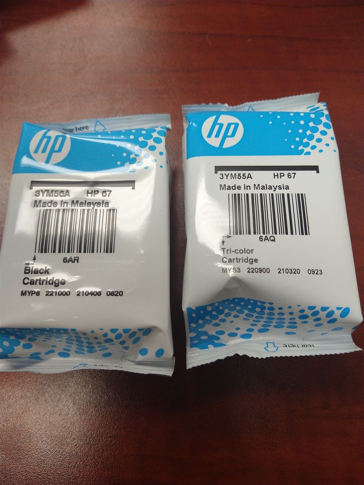2PK Genuine Ink Cartridge for HP 67 Black (3YM56AN) Color (3YM55AN) EXP 12-2024