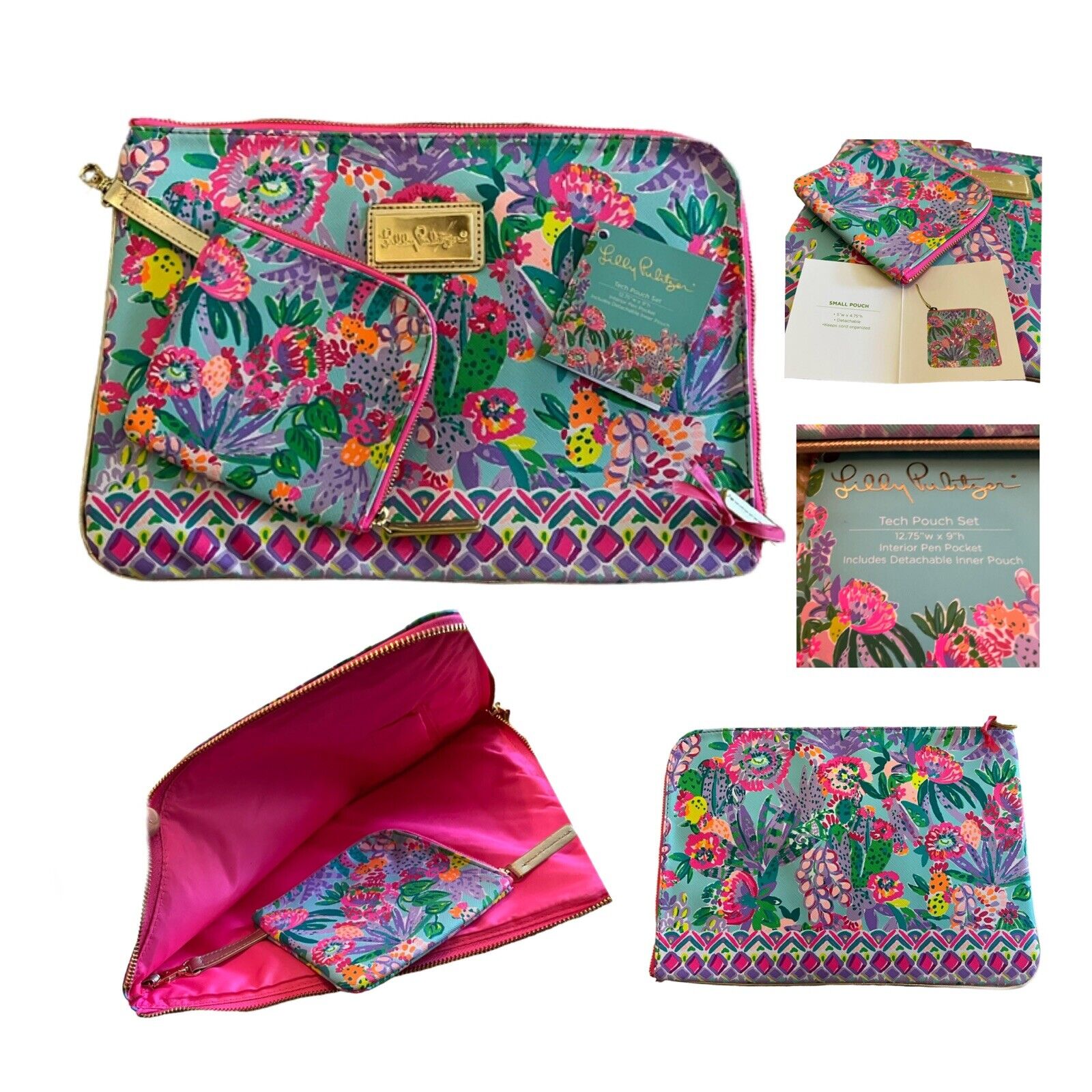 LILLY Pulitzer CYBER TECH iPad Case Laptop Pouch Set 12.75x9 Me And My Zesty NWT