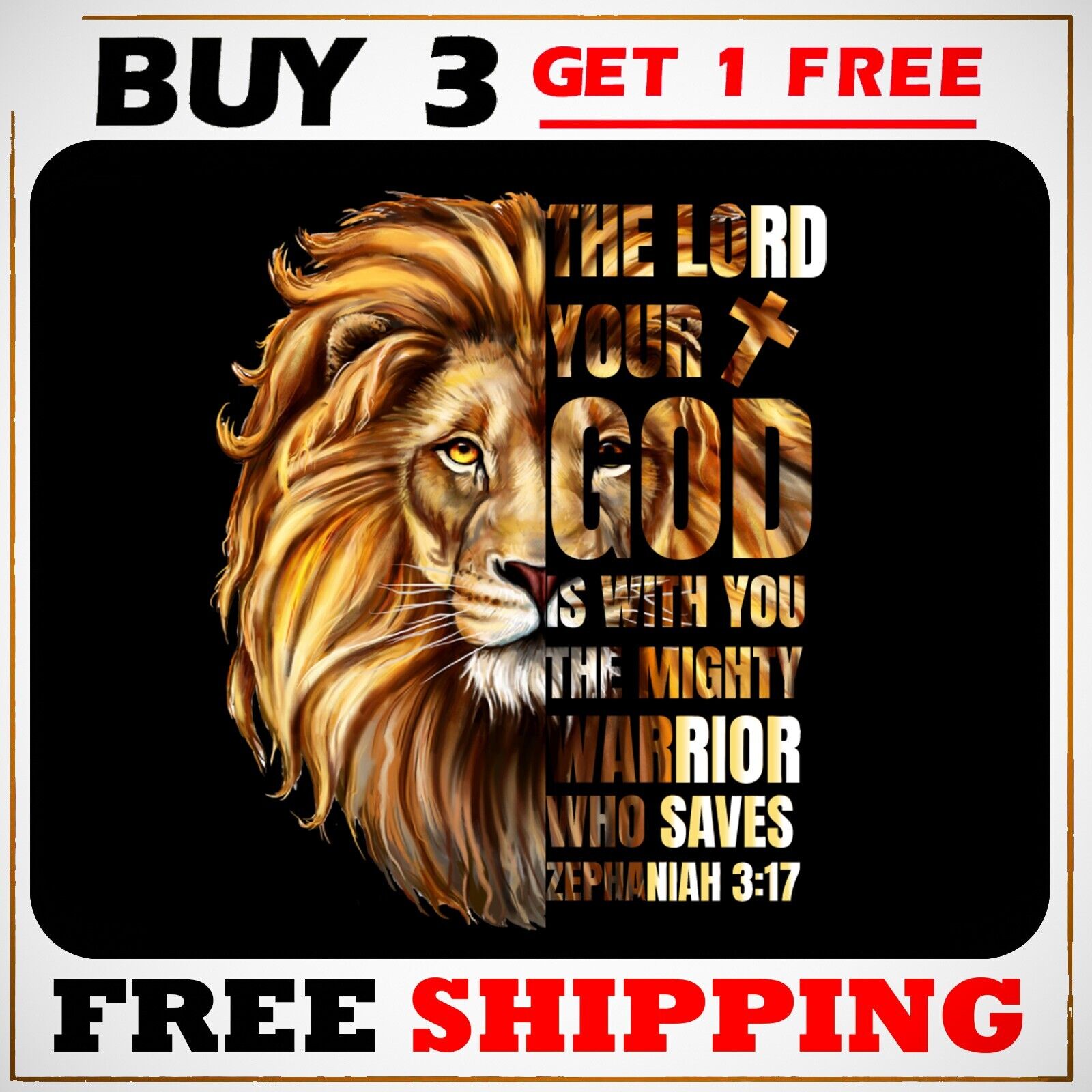 The Lord Your God Christian Religious Warrior Gaming Mouse Pad Jesus Faith Gift