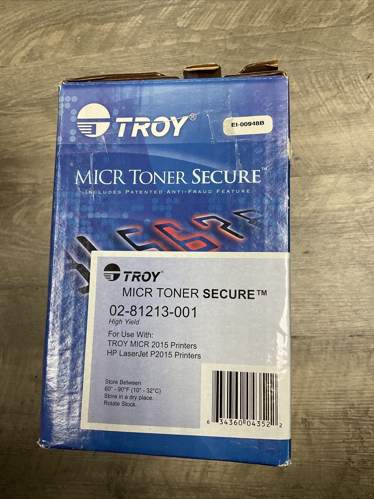 TROY 02-81213-001 MICR Toner Secure Cartridge High Yield HP Laserjet P2015