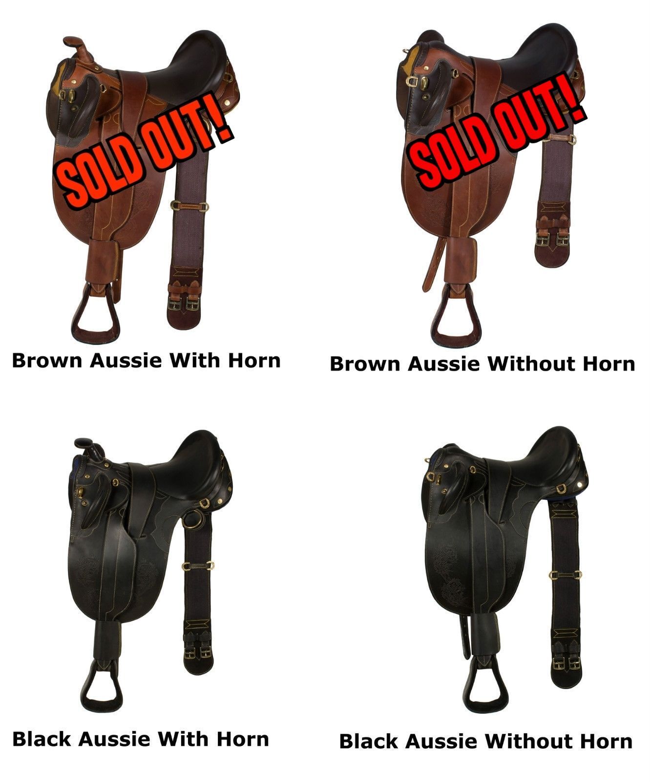  New Gorgeous 18 19 20 Black Brown Oil Leather Australian Aussie Saddle Package