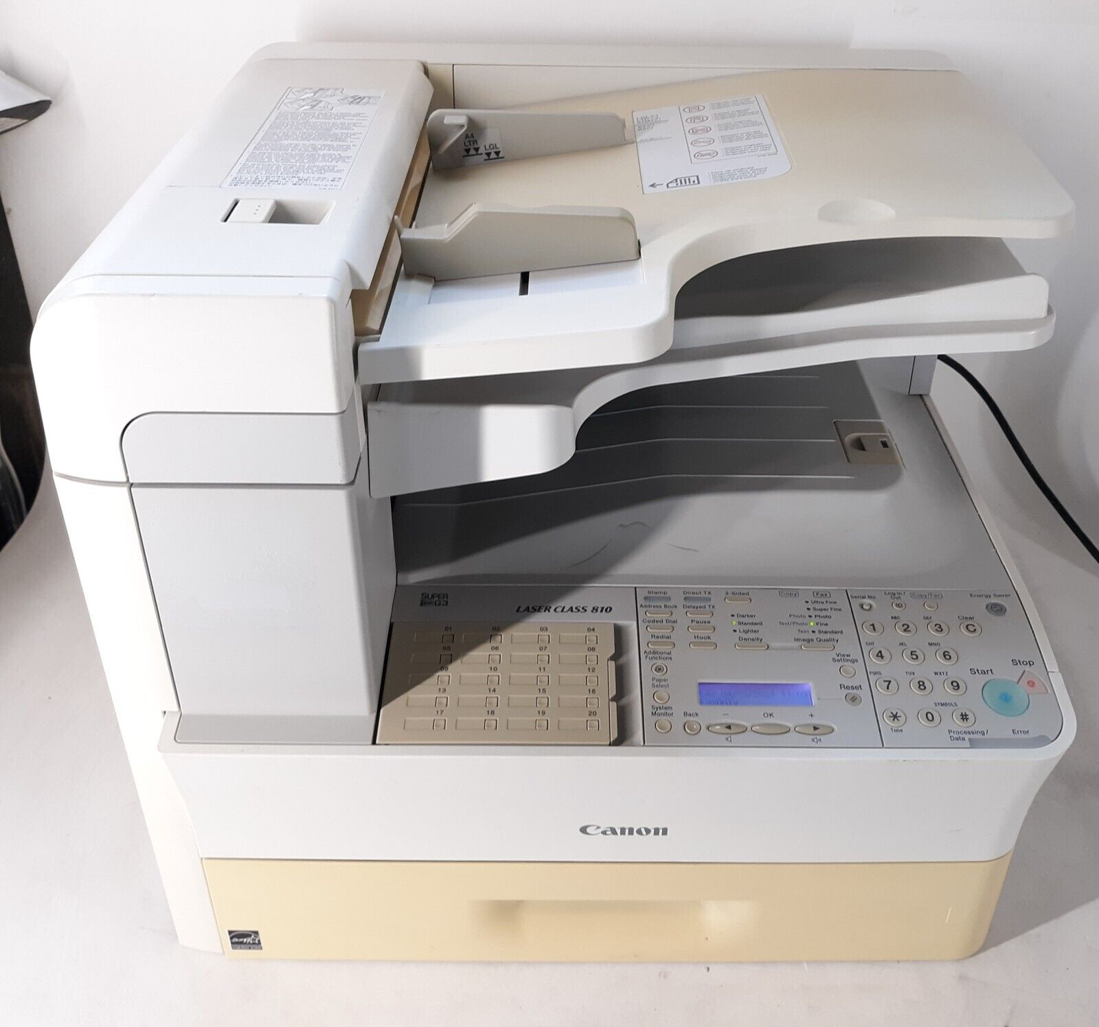 Canon Super G3 Laser Class 810 Fax Machine Printer w/ Power Cord *TESTED*